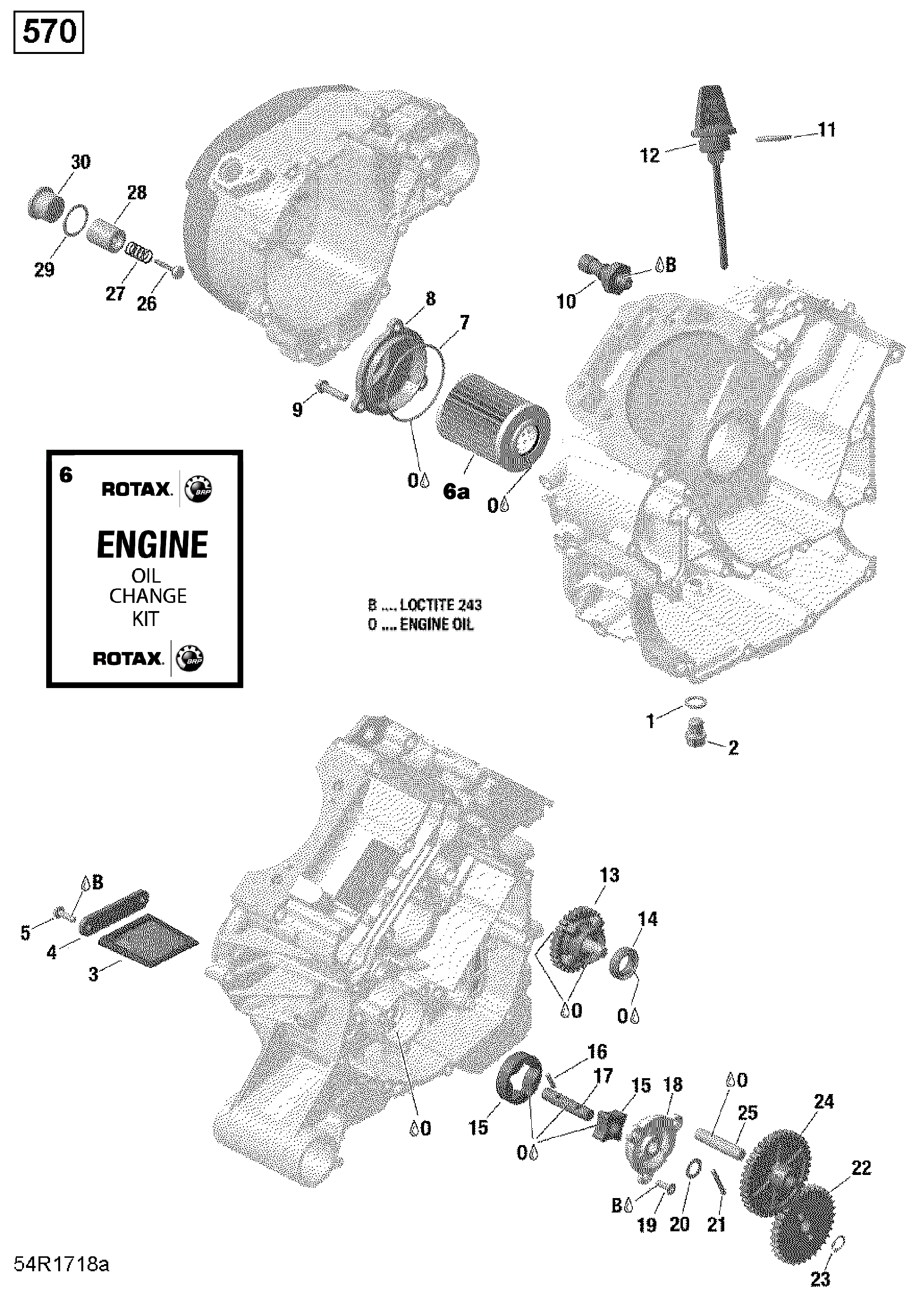 An Image of a Genuine Can-Am Parts Schematic Diagram showing the schematic - ENGINE LUBRICATION - 570 EFI