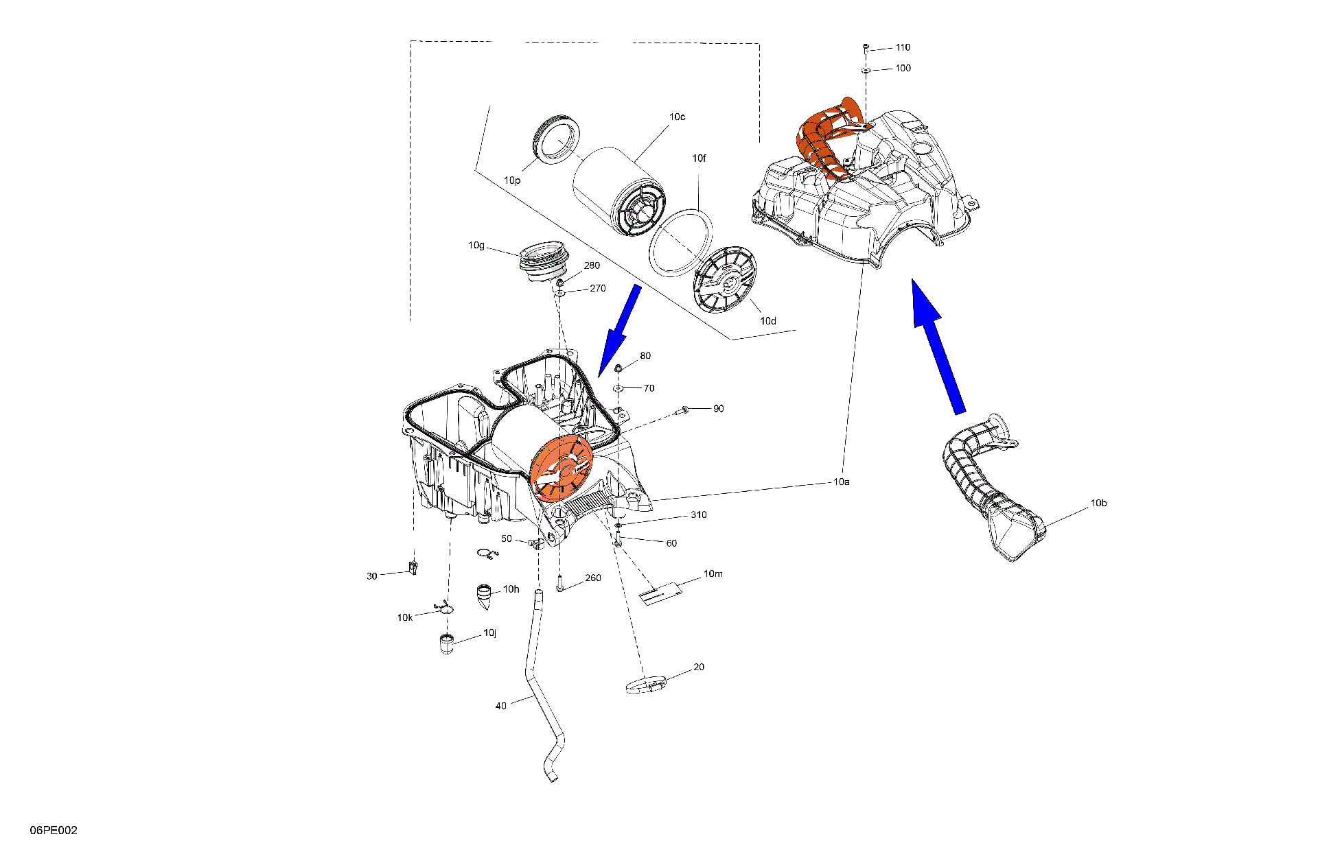 An Image of a Genuine Can-Am Parts Schematic Diagram showing the schematic - ENGINE - AIR INTAKE