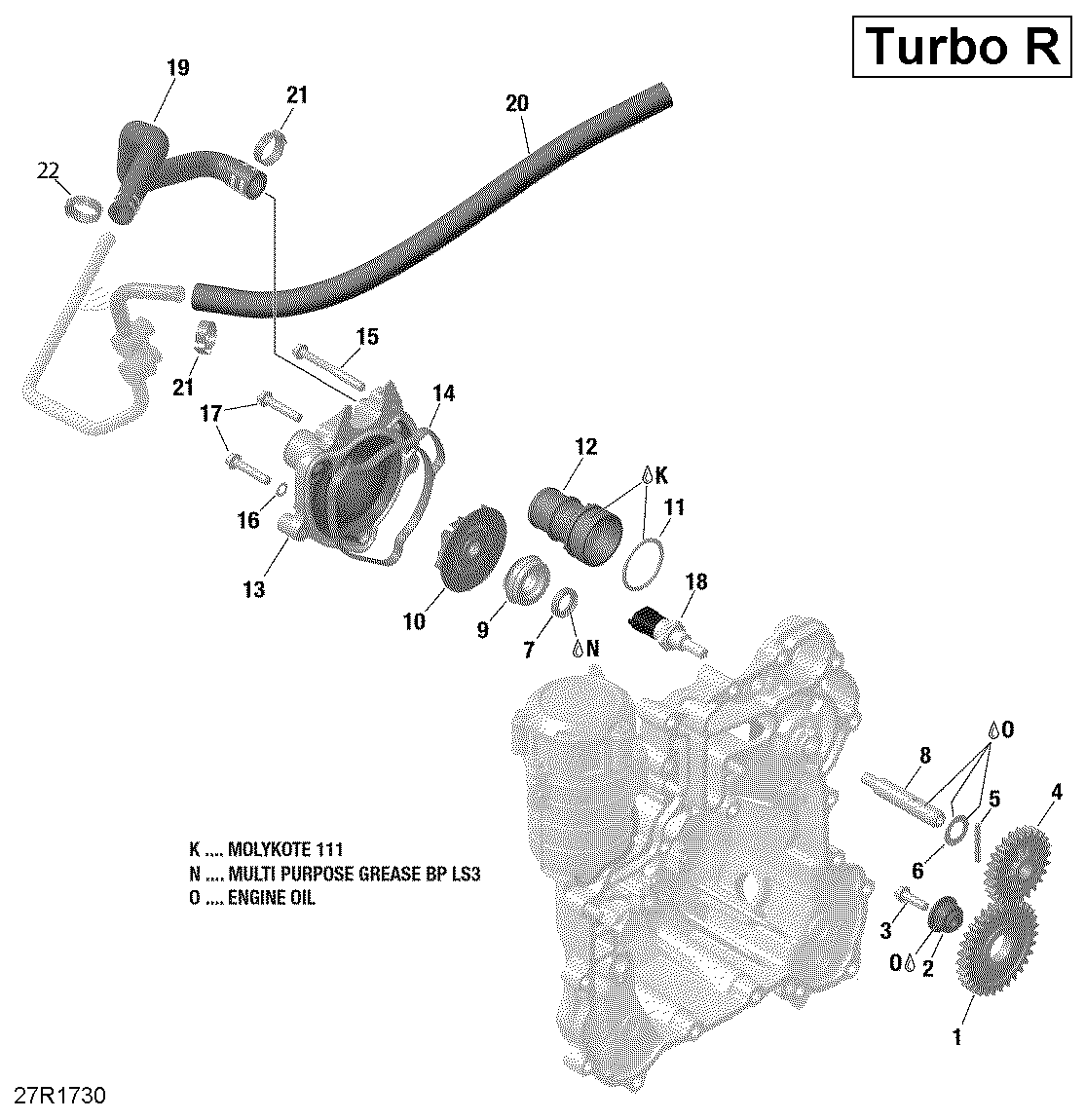 An Image of a Genuine Can-Am Parts Schematic Diagram showing the schematic - ENGINE COOLING