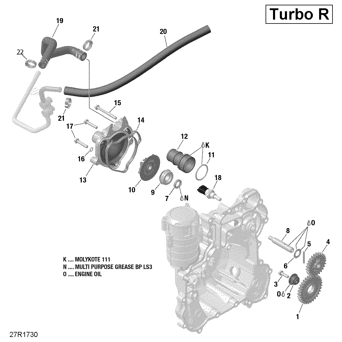 An Image of a Genuine Can-Am Parts Schematic Diagram showing the schematic - ENGINE COOLING