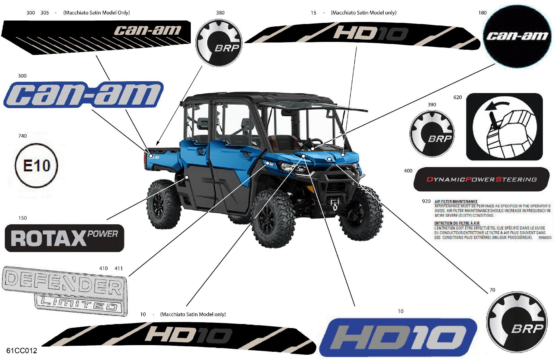 An Image of a Genuine Can-Am Parts Schematic Diagram showing the schematic - BODY - DECALS