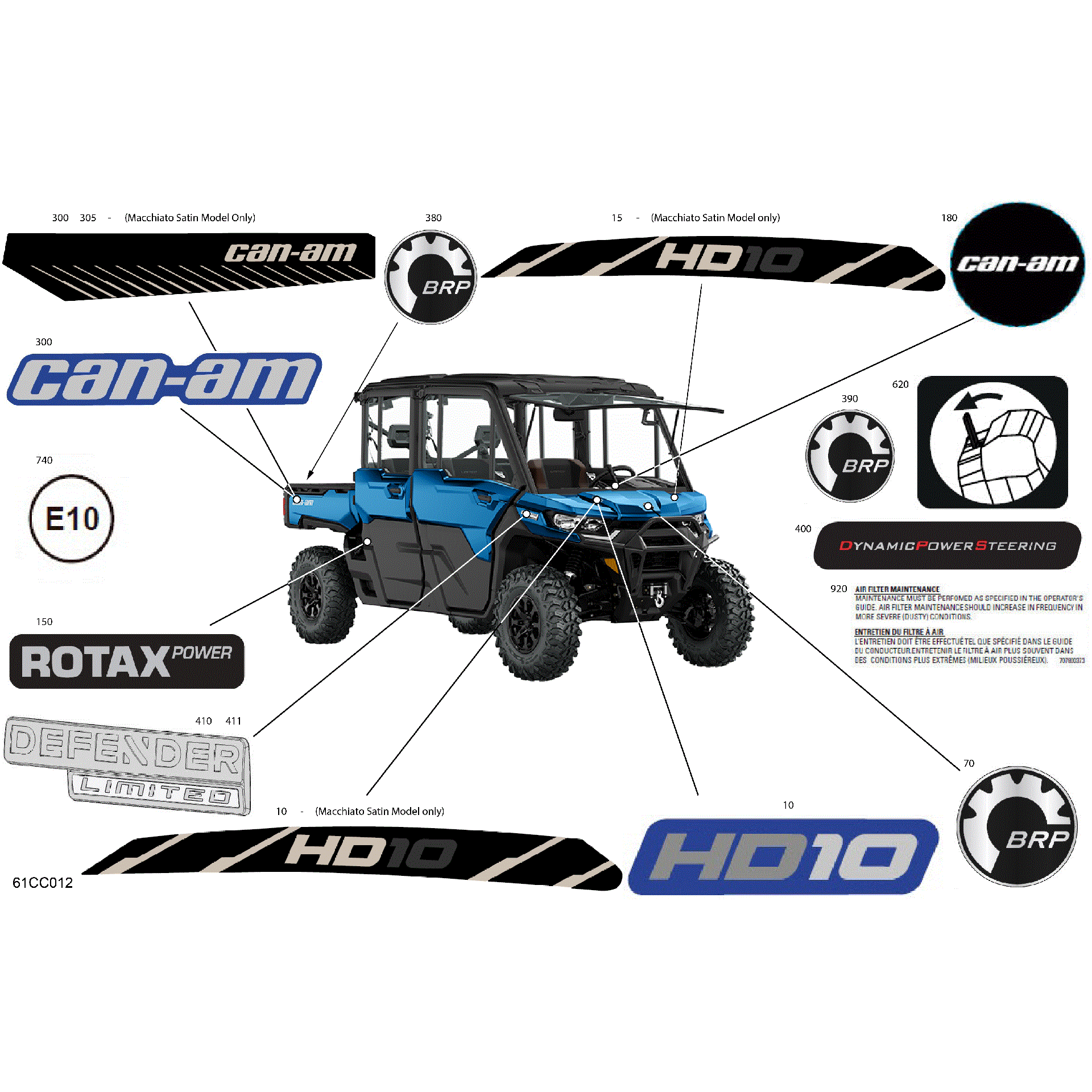 An Image of a Genuine Can-Am Parts Schematic Diagram showing the schematic - BODY - DECALS