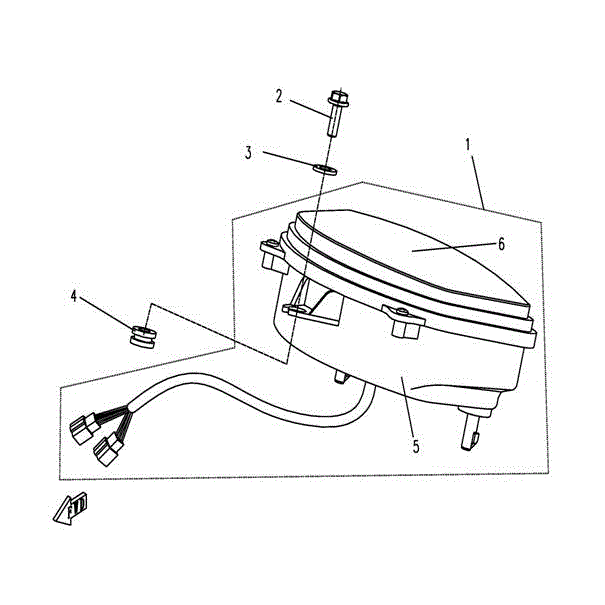 An Image of a genuine CFMOTO Parts Schematic Diagram showing the group - DASHBOARD - 2015 CFMOTO CFORCE 500 SWB