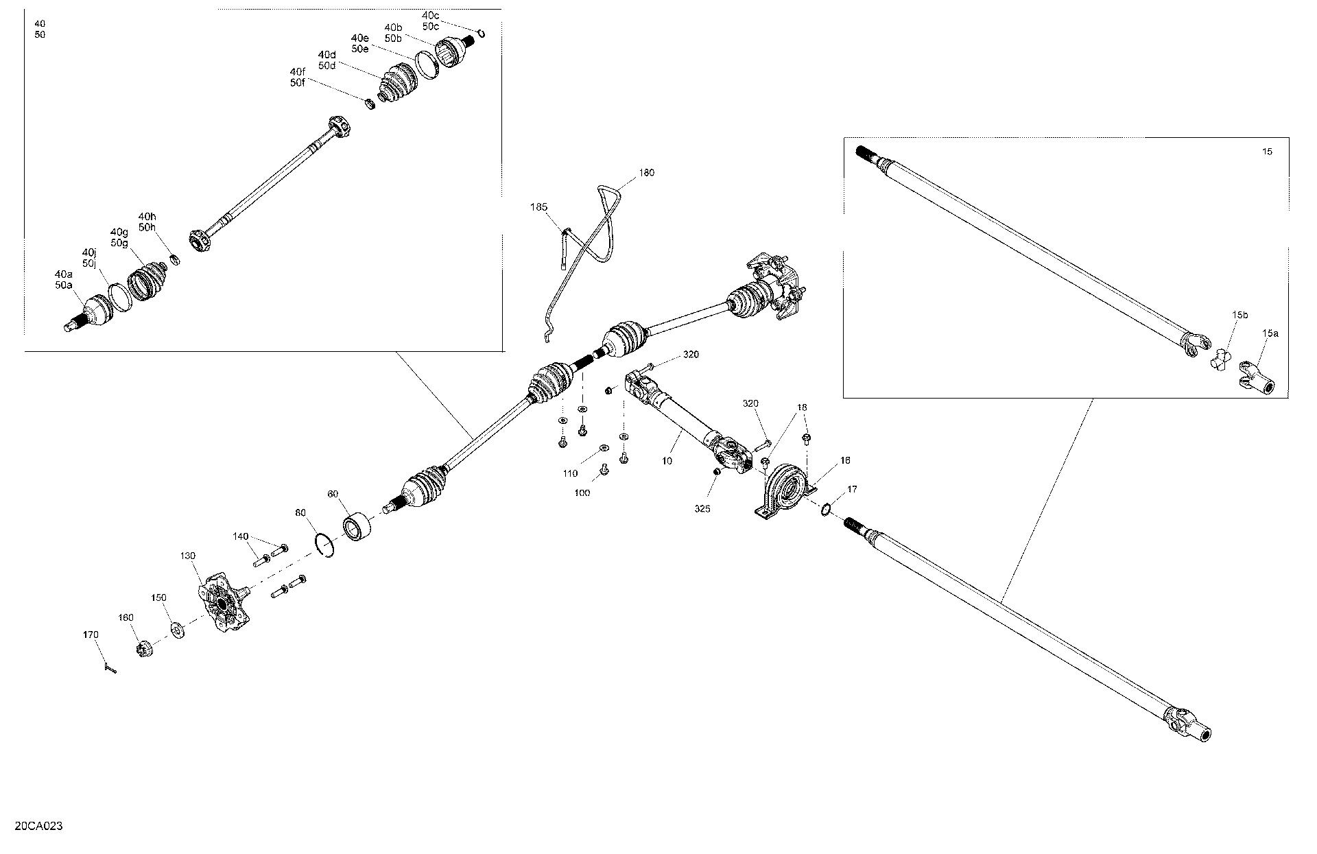 An Image of a Genuine Can-Am Parts Schematic Diagram showing the schematic - DRIVE - FRONT SECTION - COMMON PARTS