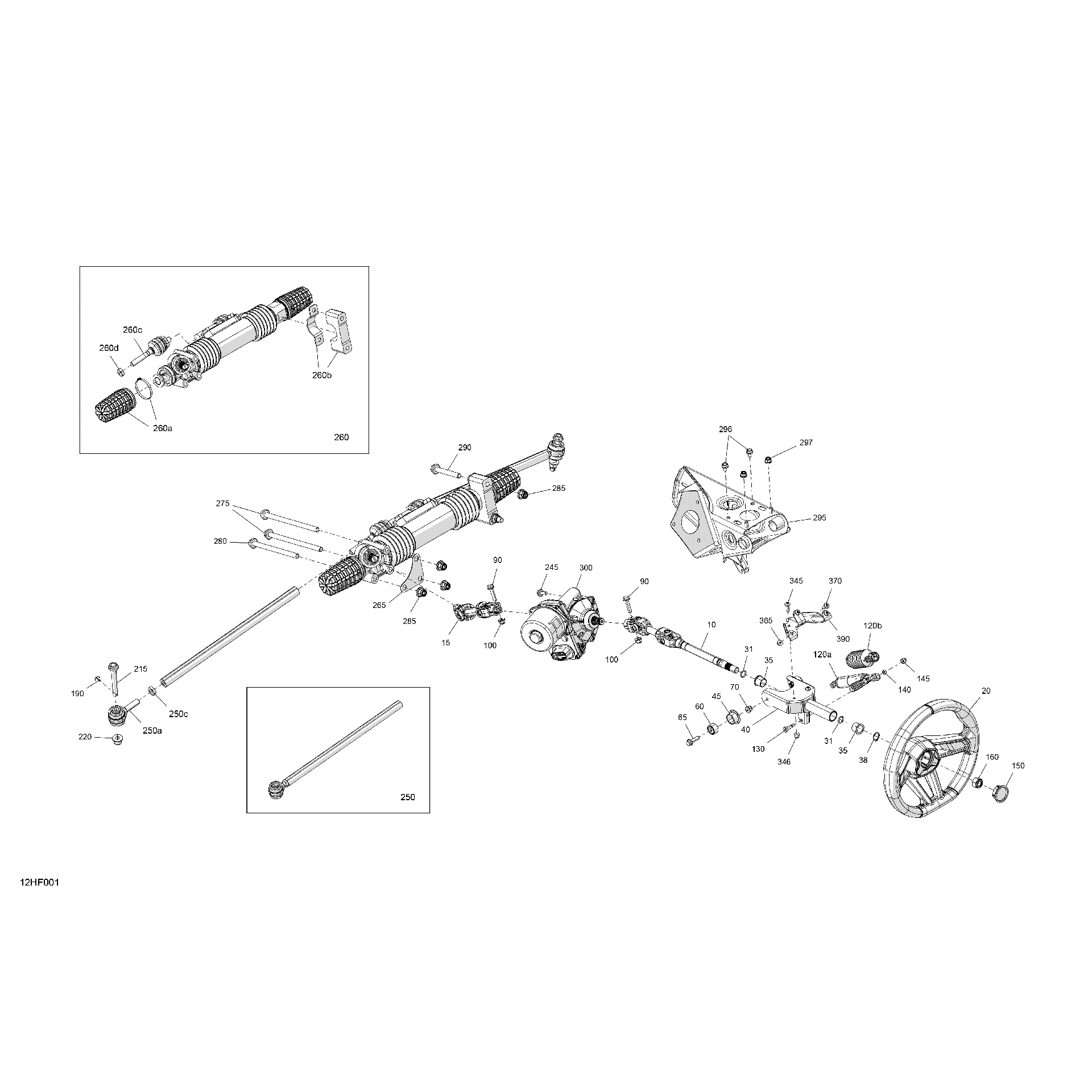 An Image of a Genuine Can-Am Parts Schematic Diagram showing the schematic - MECHANIC - STEERING