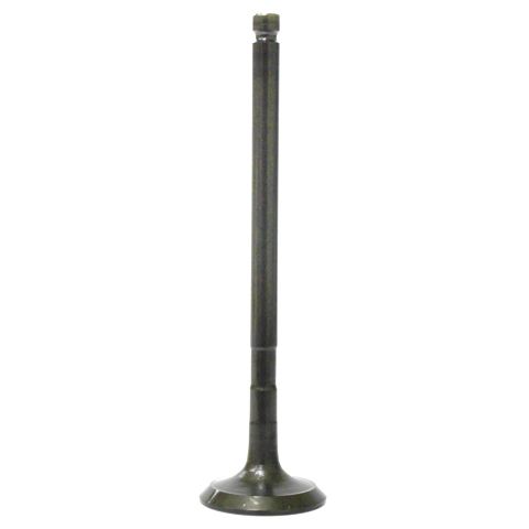 A close-up of the Polaris UTV/ATV Exhaust Valve by Bronco, featuring a metal flat, round base and long cylindrical stem, standing upright against a white background—ideal for optimizing ATV engine performance.