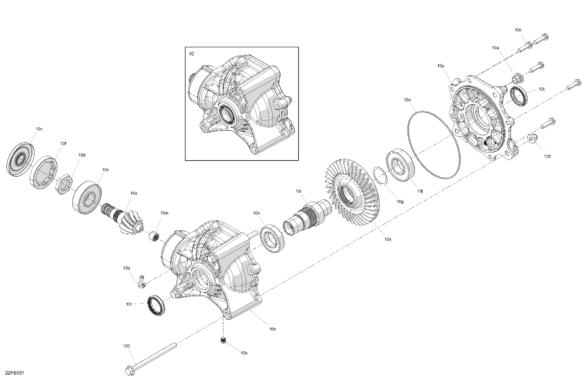 An Image of a Genuine Can-Am Parts Schematic Diagram showing the schematic - DRIVE - FINAL DRIVE UNIT