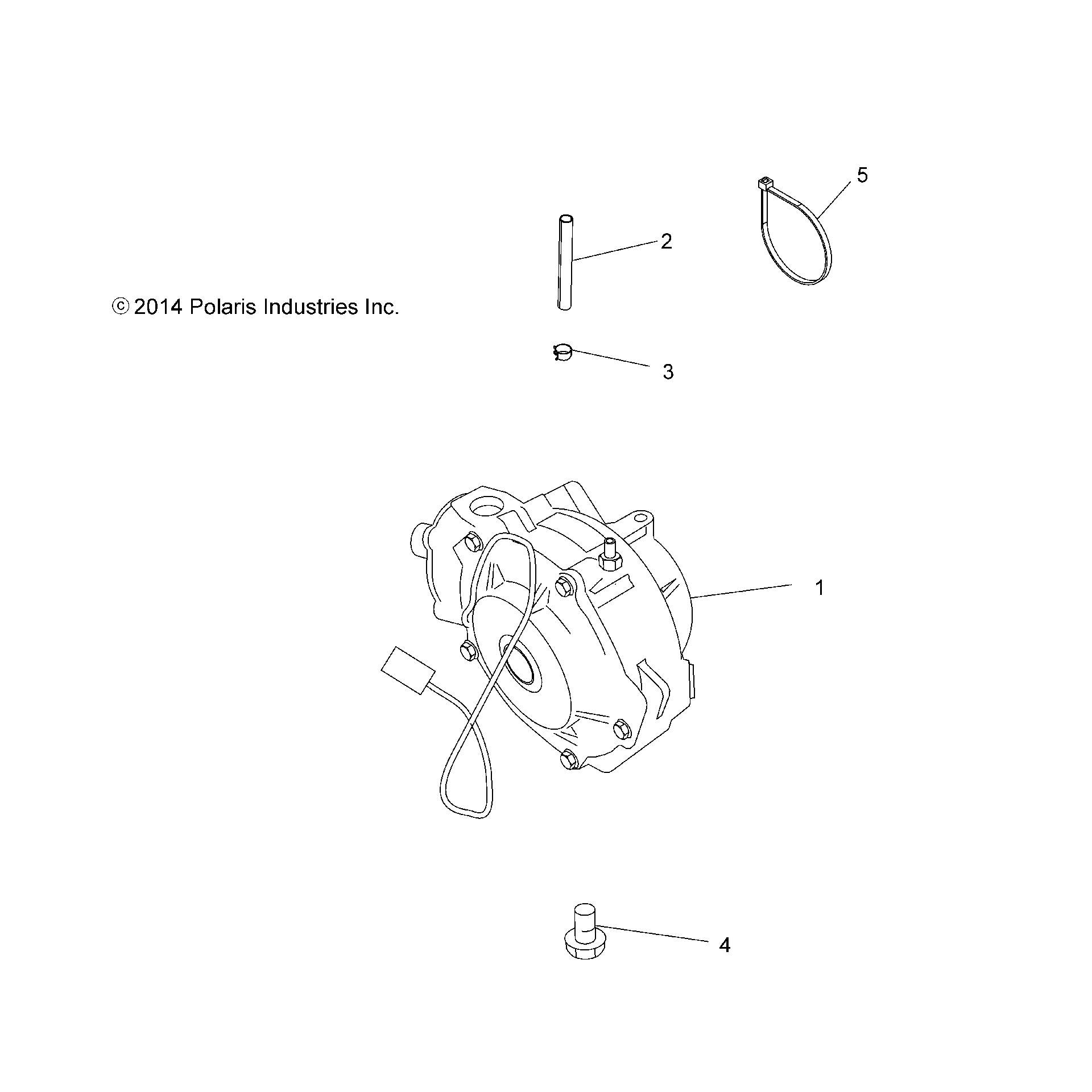 An Image of a Genuine Polaris Parts Schematic Diagram showing the schematic - DRIVE TRAIN: FRONT GEARCASE MOUNTING - 2016 POLARIS SPORTSMAN 570 EFI UTE HD
