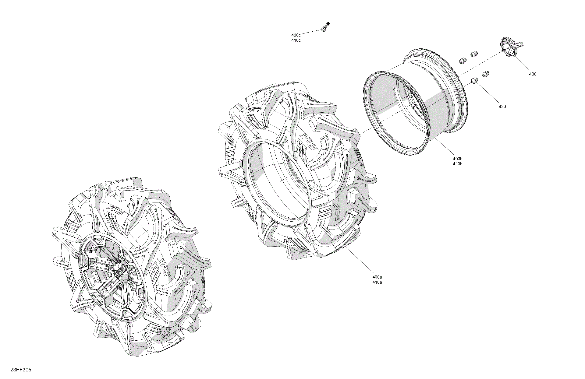 An Image of a Genuine Can-Am Parts Schematic Diagram showing the schematic - DRIVE - REAR WHEELS