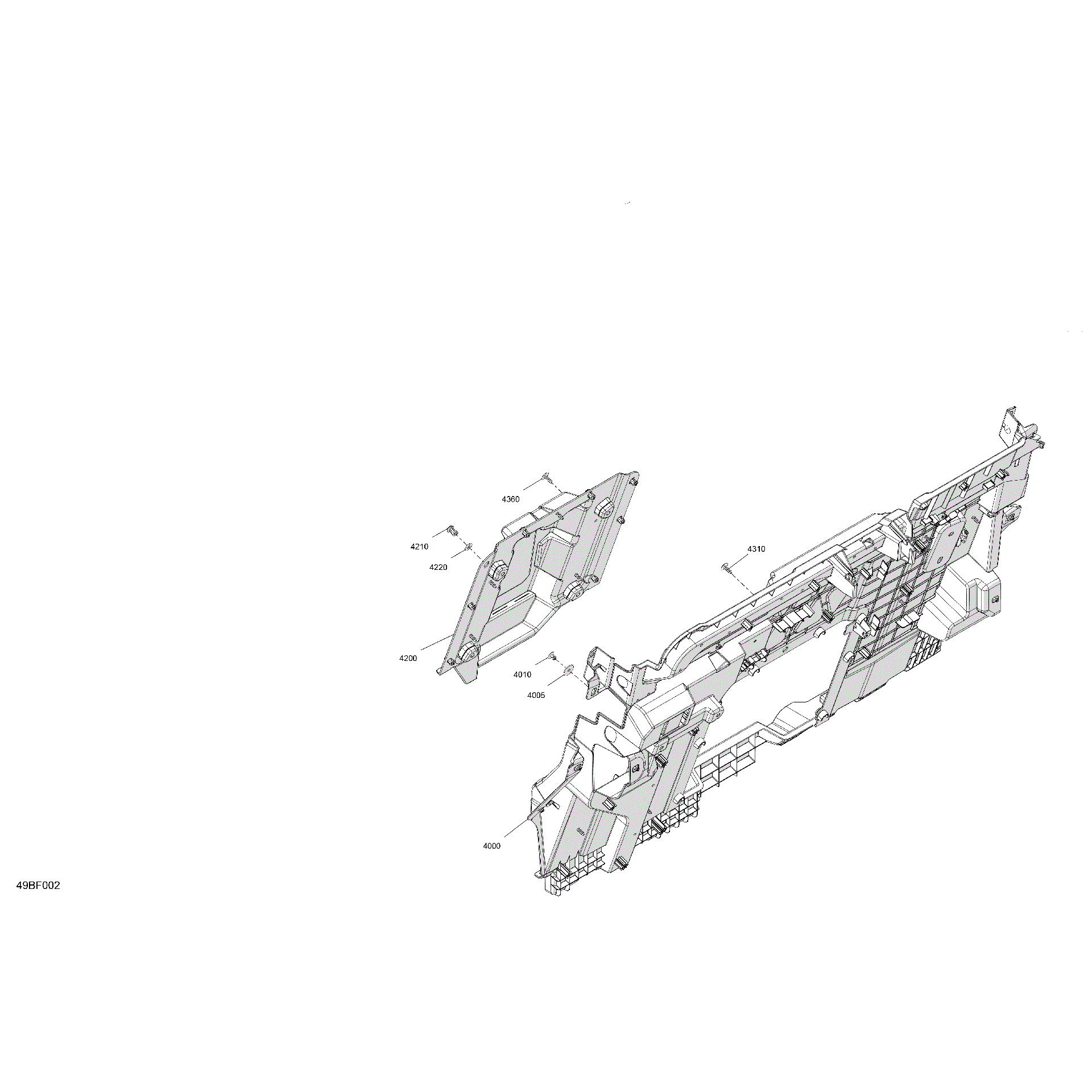 An Image of a Genuine Can-Am Parts Schematic Diagram showing the schematic - CAB INTERIOR - BACK WALL