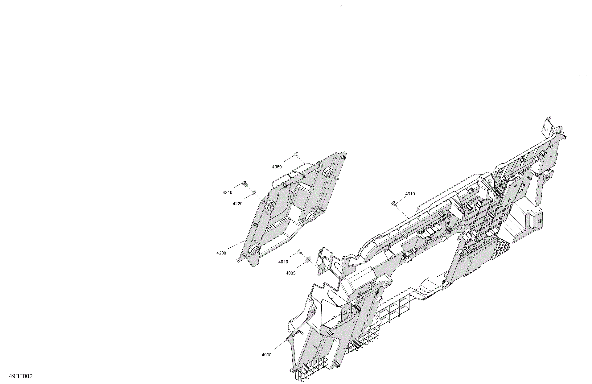 An Image of a Genuine Can-Am Parts Schematic Diagram showing the schematic - CAB INTERIOR - BACK WALL