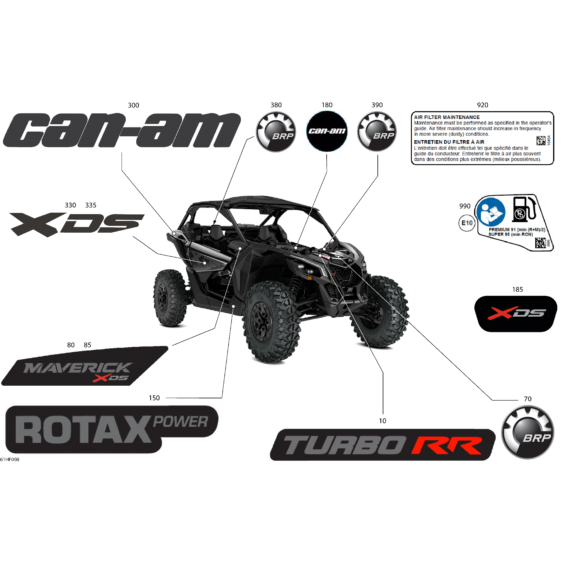 An Image of a Genuine Can-Am Parts Schematic Diagram showing the schematic - BODY - DECALS