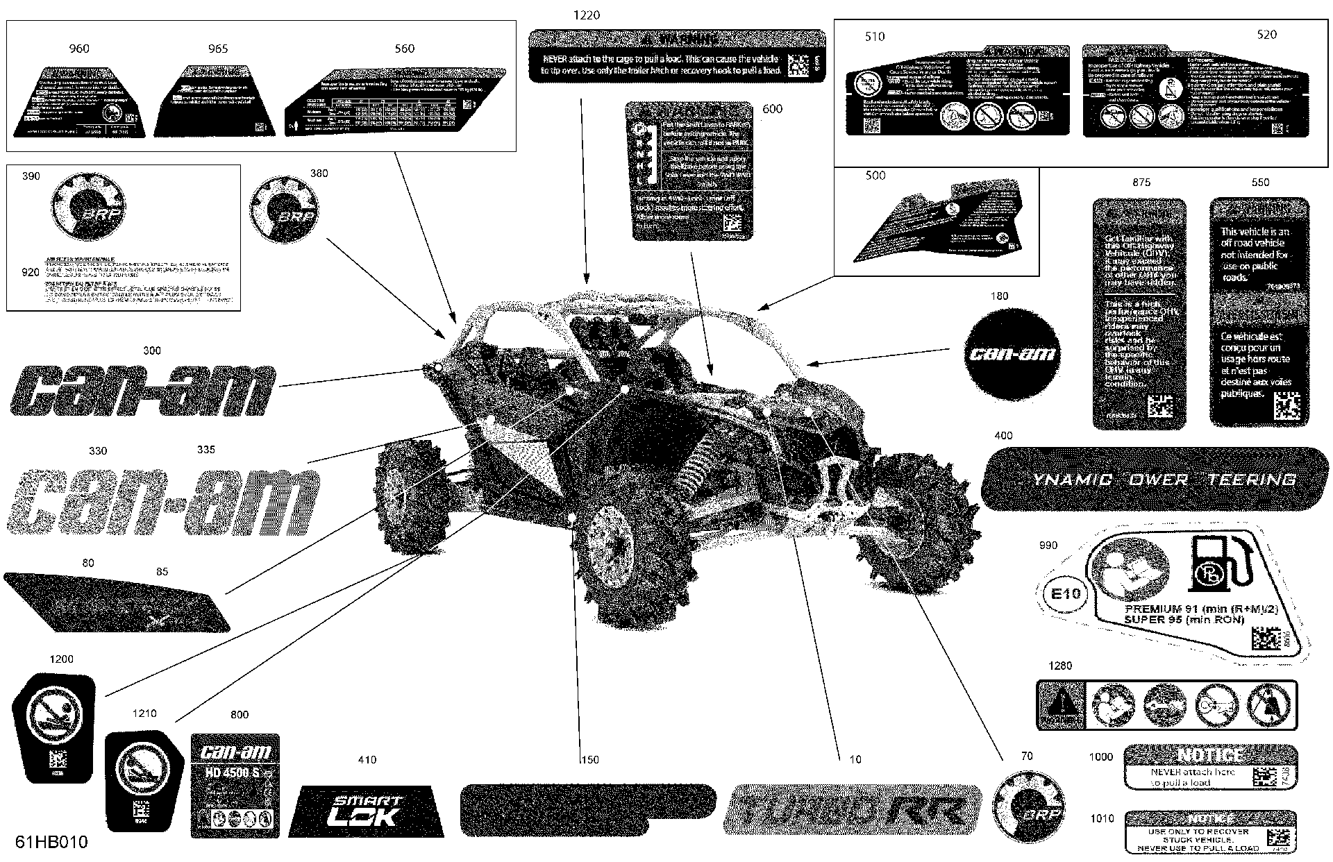 An Image of a Genuine Can-Am Parts Schematic Diagram showing the schematic - BODY - DECALS