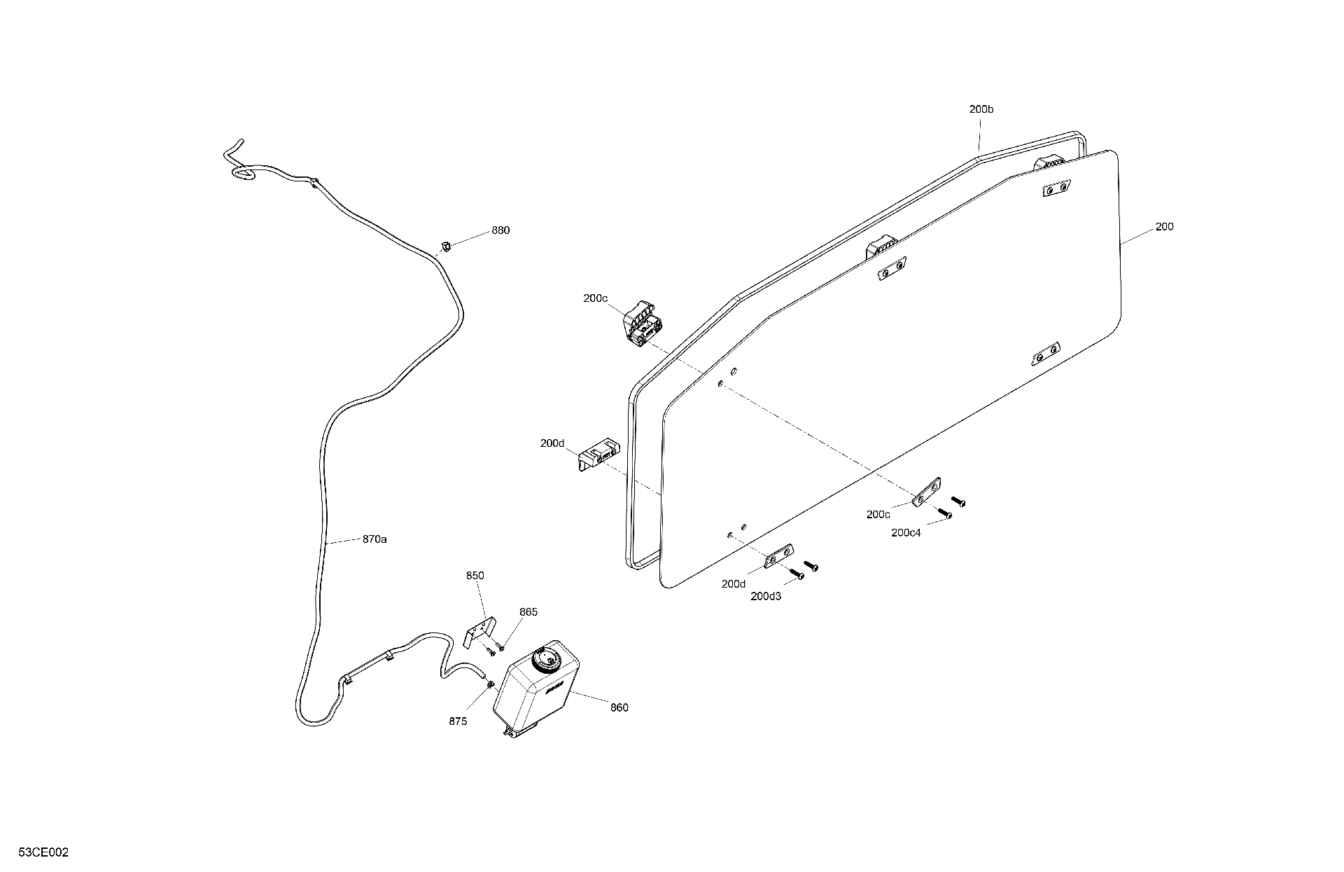 An Image of a Genuine Can-Am Parts Schematic Diagram showing the schematic - ENCLOSURE CAB - BACK WALL