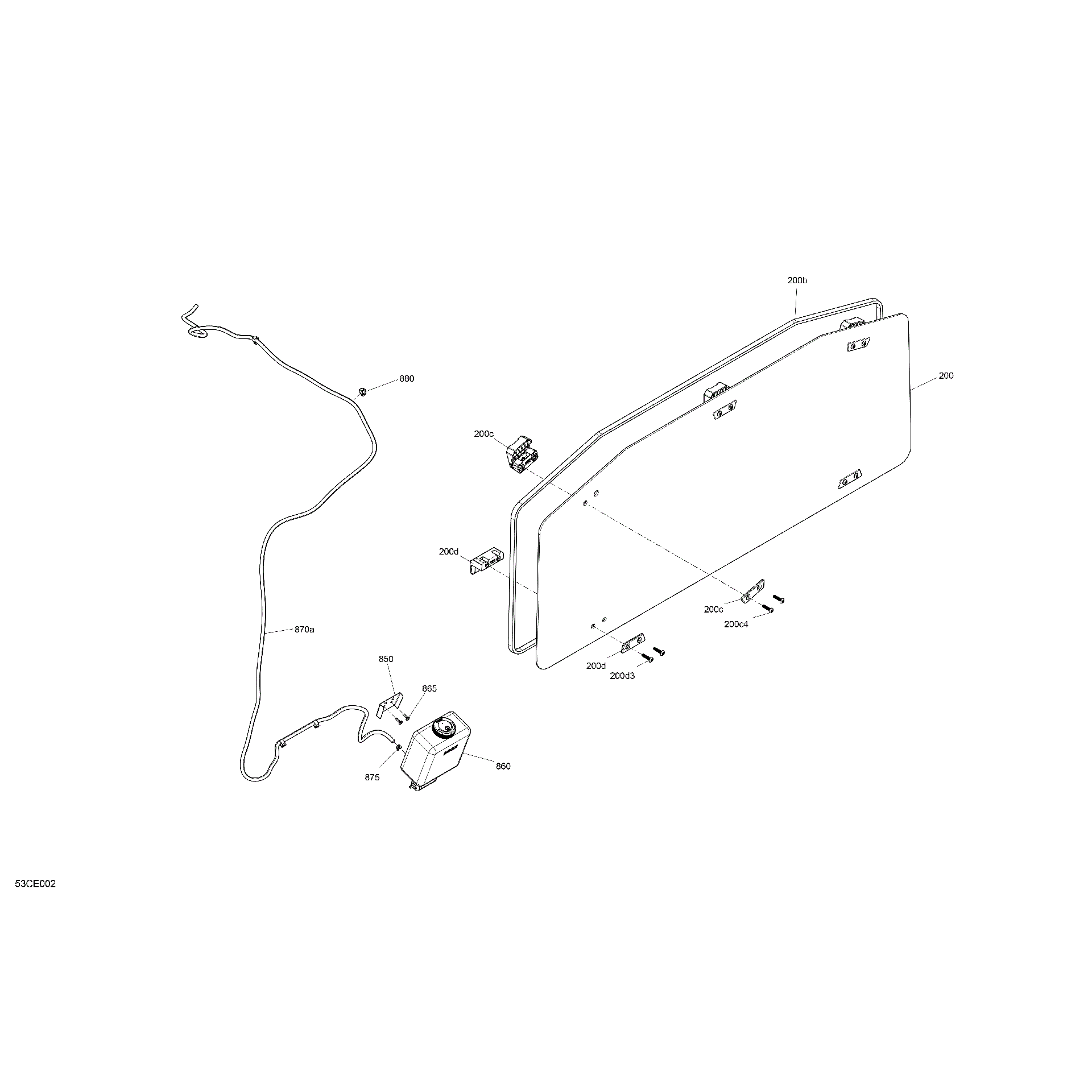 An Image of a Genuine Can-Am Parts Schematic Diagram showing the schematic - ENCLOSURE CAB - BACK WALL