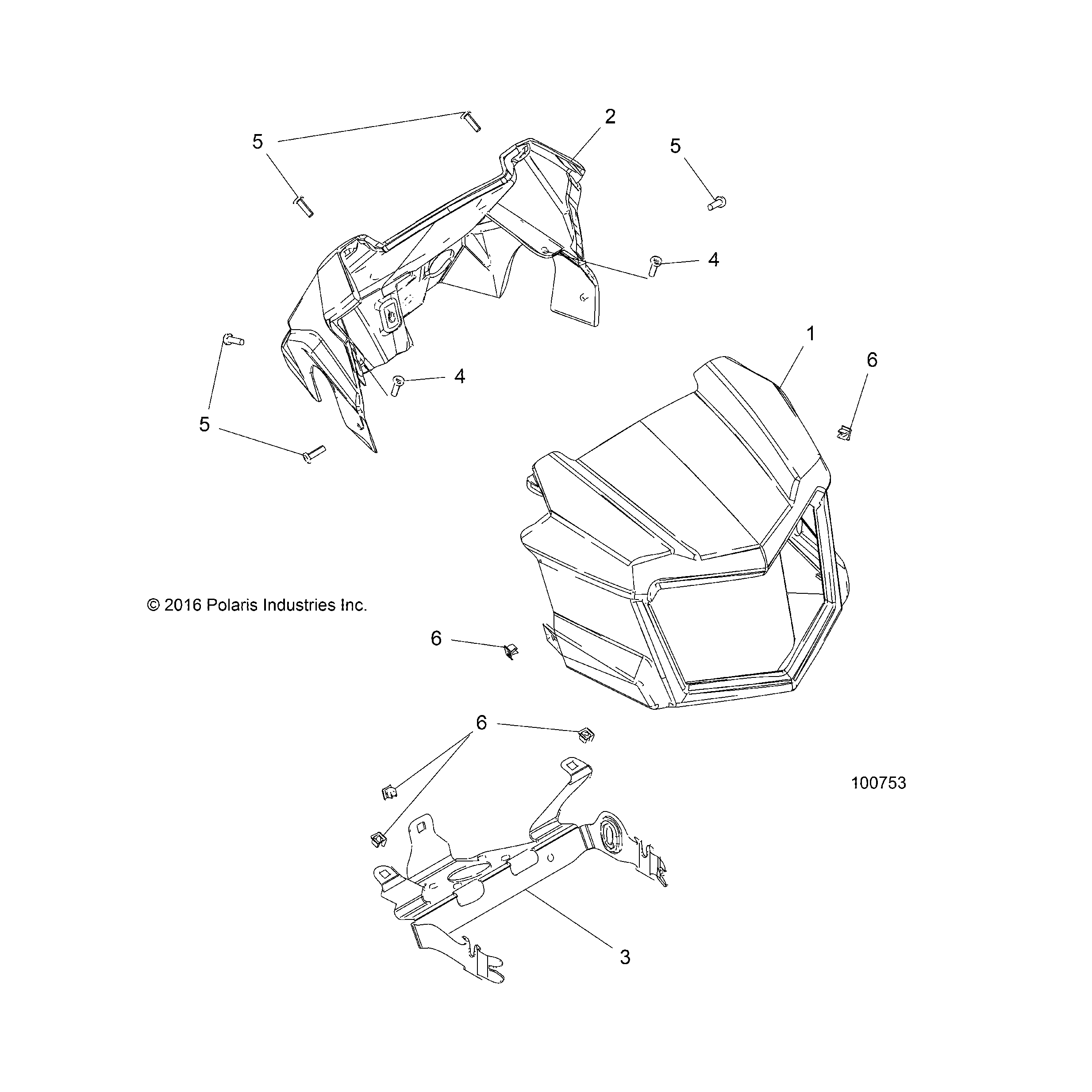 An Image of a Genuine Polaris Parts Schematic Diagram showing the schematic - BODY: HEADLIGHT POD - 2018 POLARIS SPORTSMAN XP 1000