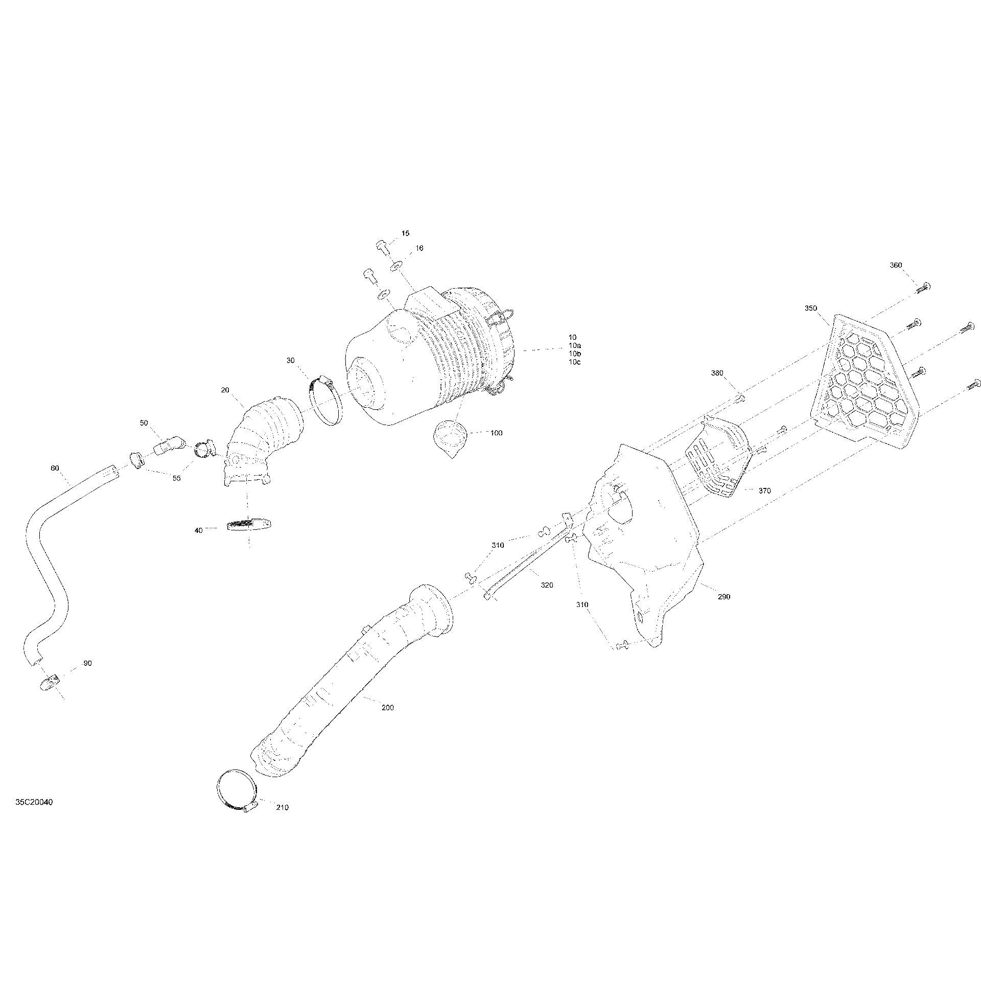 An Image of a Genuine Can-Am Parts Schematic Diagram showing the schematic - AIR INTAKE