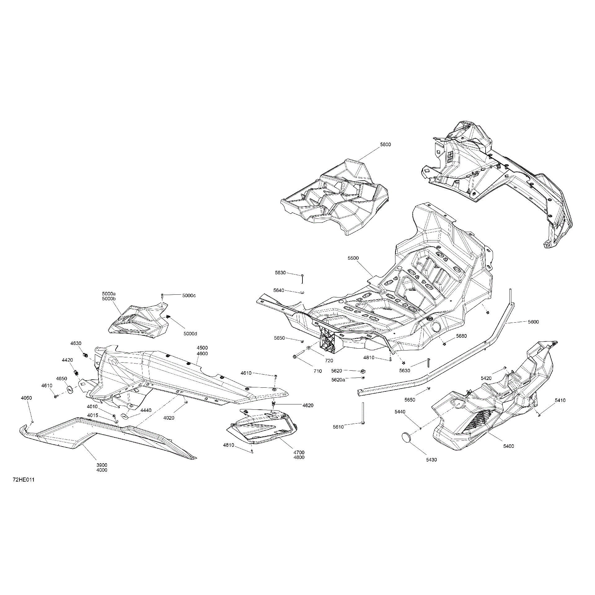 An Image of a Genuine Can-Am Parts Schematic Diagram showing the schematic - BODY - REAR SECTION