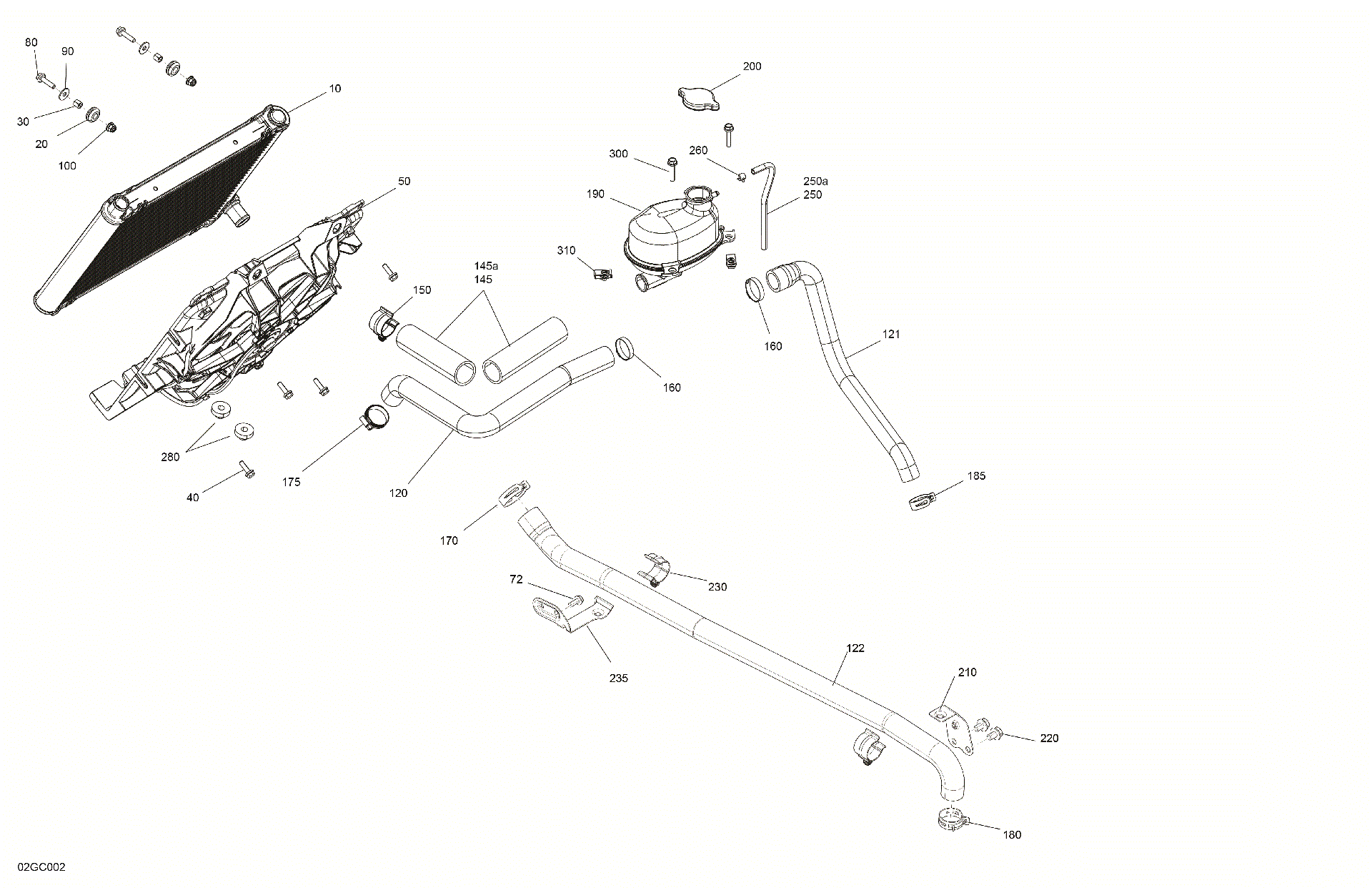 An Image of a Genuine Can-Am Parts Schematic Diagram showing the schematic - ENGINE - COOLING