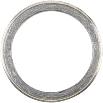 The Yamaha Exhaust Gasket by Cometic is a silver metallic washer for high-temperature sealing, with a smooth outer edge and textured inner ring, shown from above on a white background.