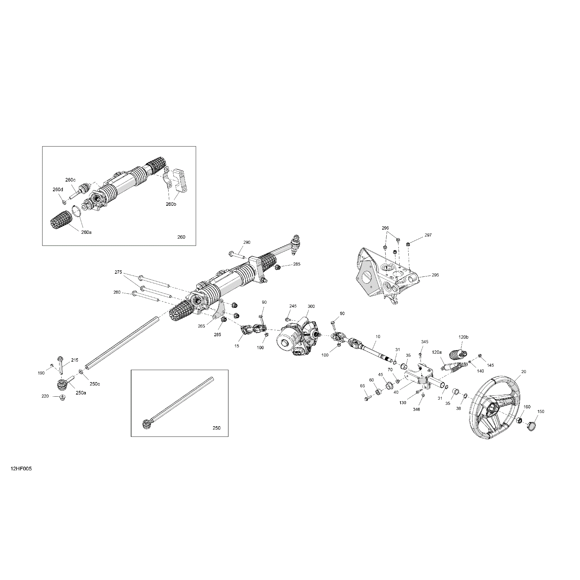 An Image of a Genuine Can-Am Parts Schematic Diagram showing the schematic - MECHANIC - STEERING