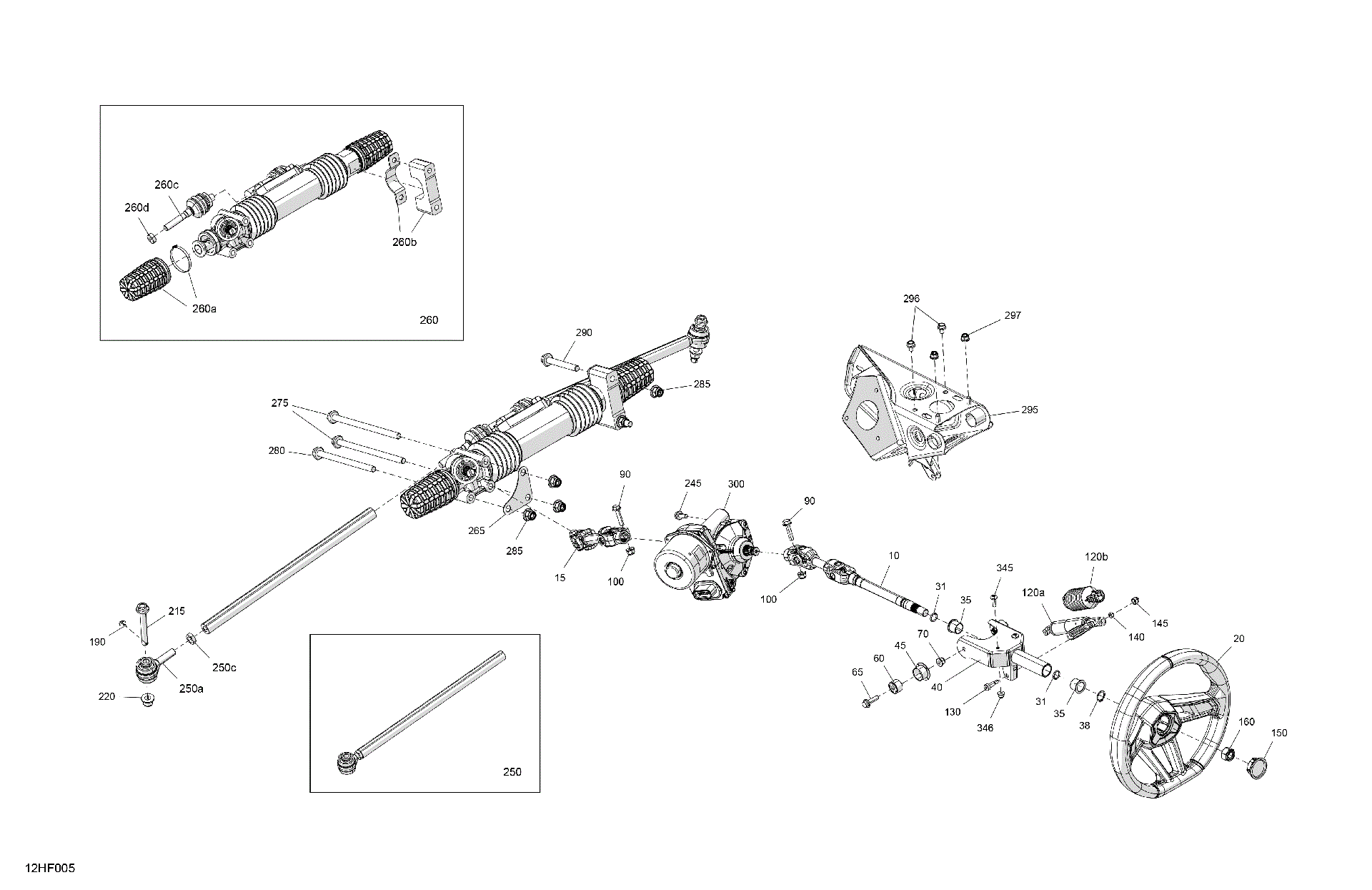 An Image of a Genuine Can-Am Parts Schematic Diagram showing the schematic - MECHANIC - STEERING