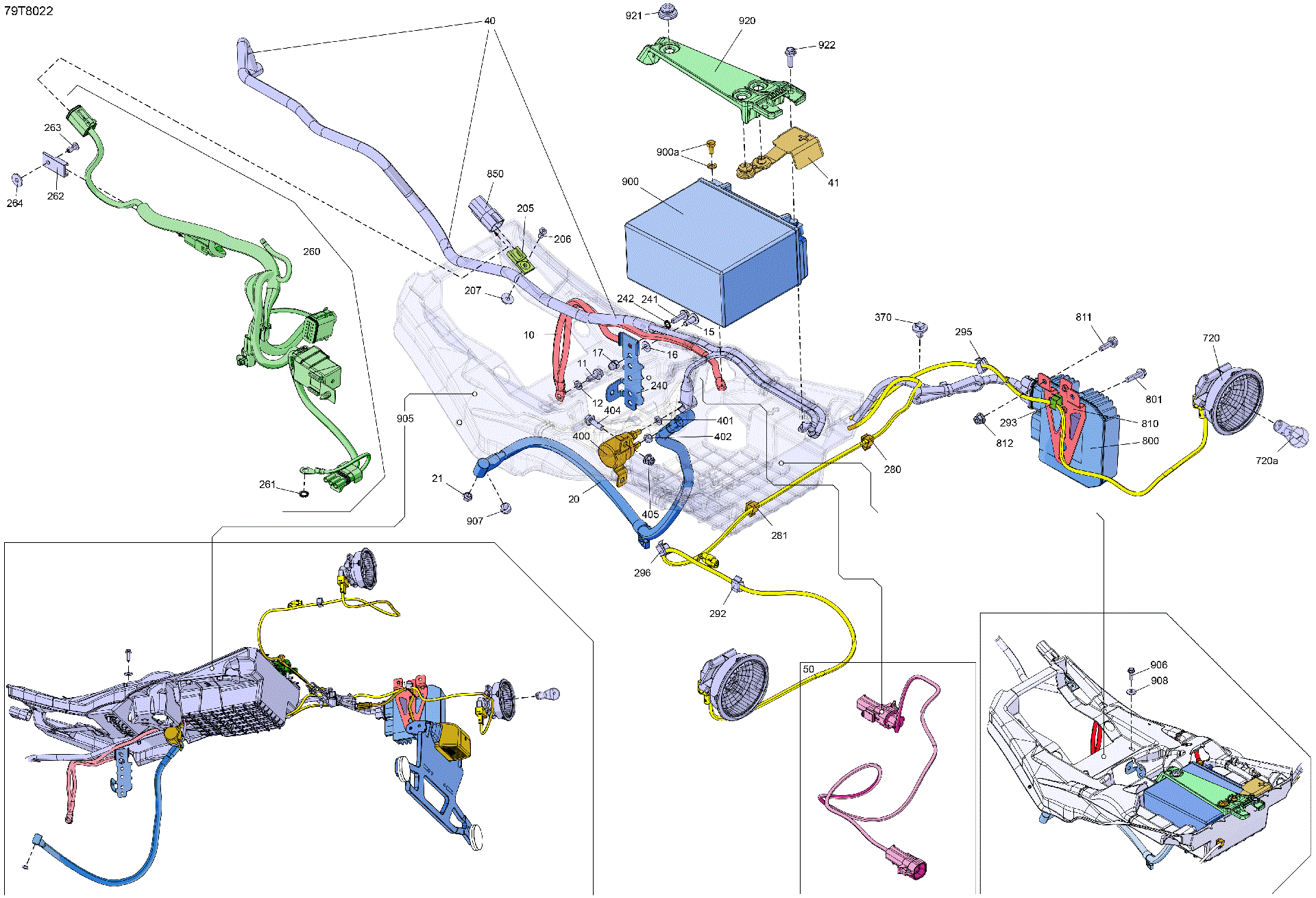 An Image of a Genuine Can-Am Parts Schematic Diagram showing the schematic - ELECTRIC - REAR SECTION