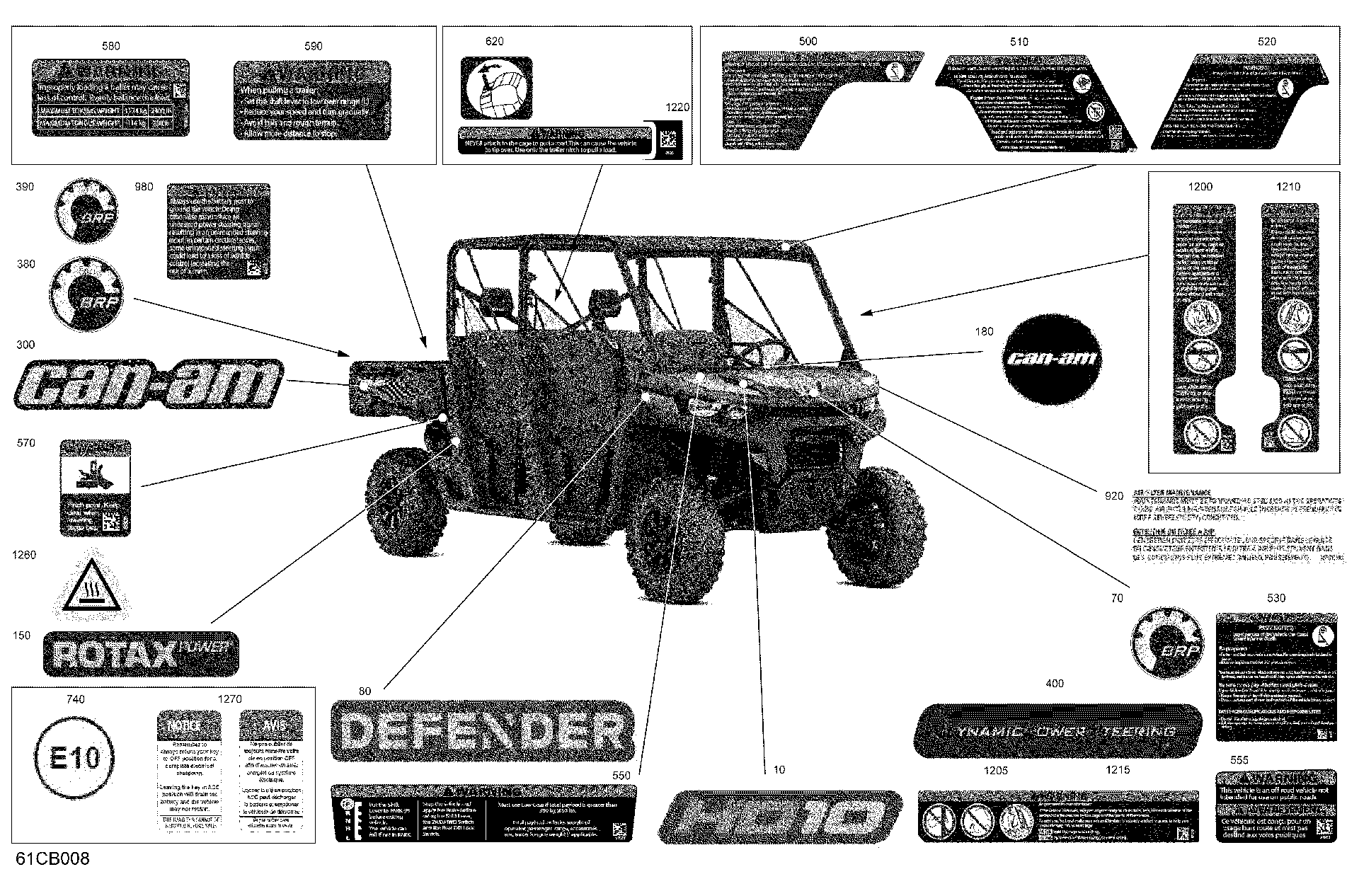 An Image of a Genuine Can-Am Parts Schematic Diagram showing the schematic - BODY - DECALS
