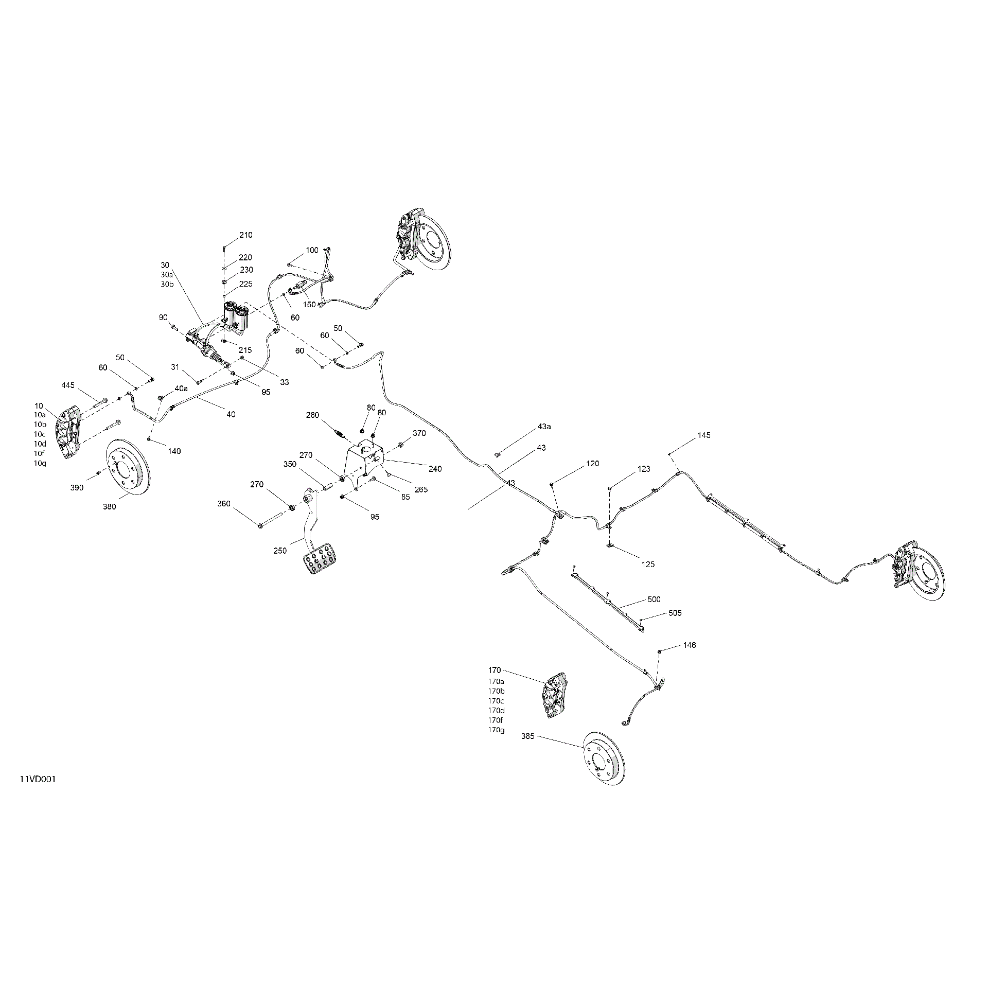 An Image of a Genuine Can-Am Parts Schematic Diagram showing the schematic - MECHANIC - BRAKE SYSTEM