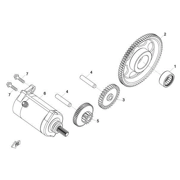 An Image of a Genuine CFMOTO Parts Schematic Diagram showing the schematic - STARTER MOTOR - 2016 CFMOTO ZFORCE 800 Trail