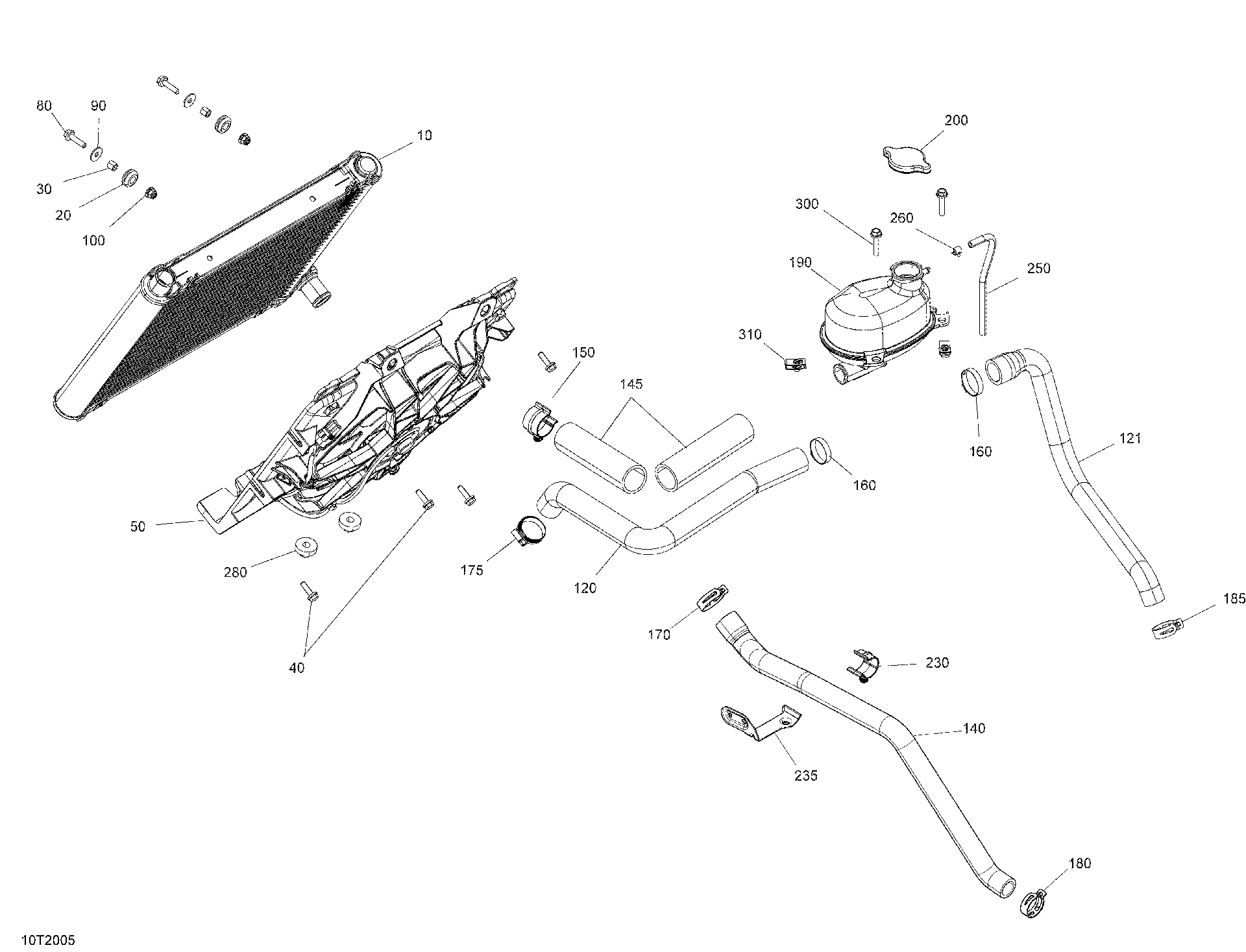 An Image of a Genuine Can-Am Parts Schematic Diagram showing the schematic - COOLING - SYSTEM
