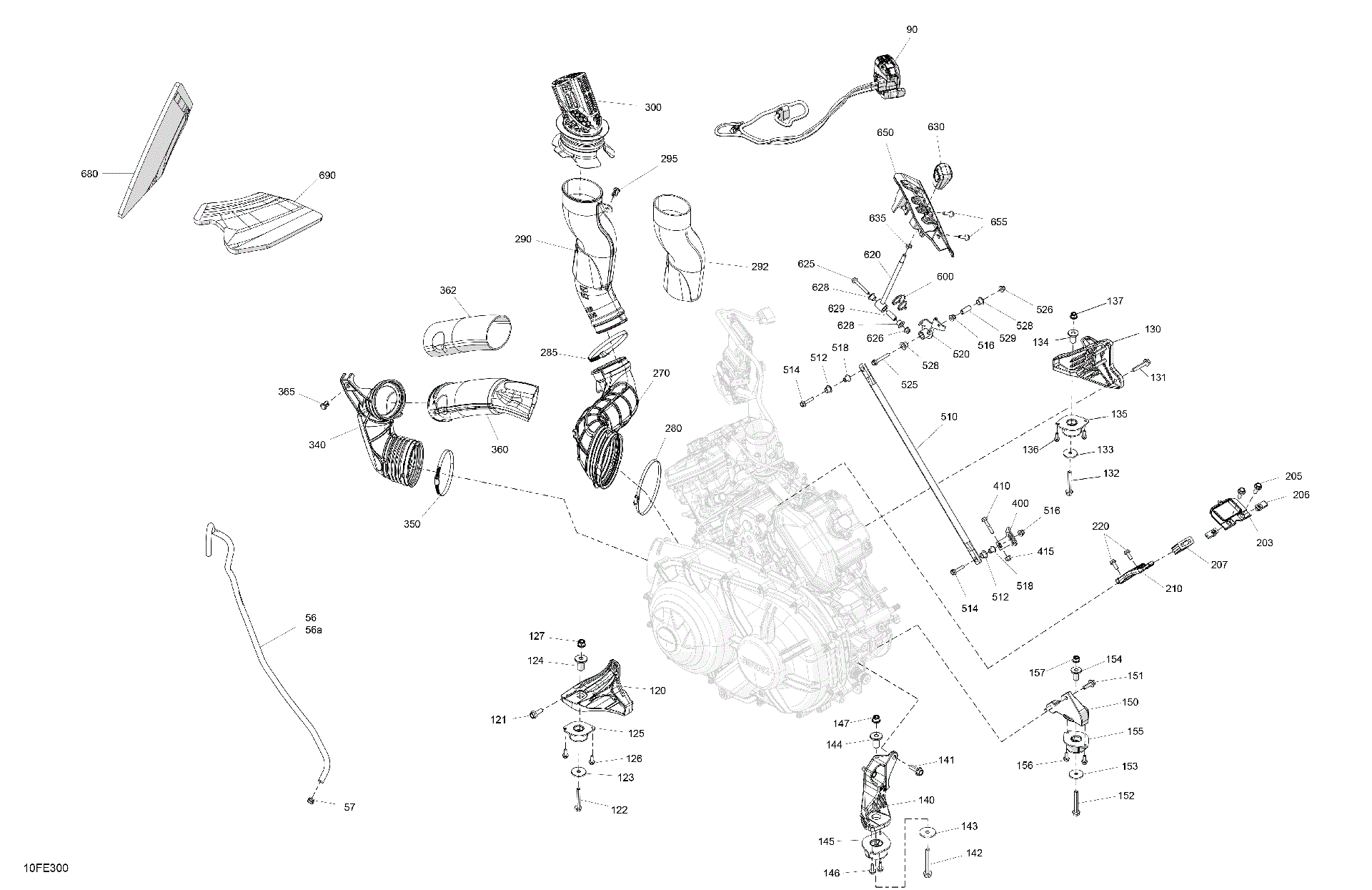 An Image of a Genuine Can-Am Parts Schematic Diagram showing the schematic - ENGINE - SYSTEM