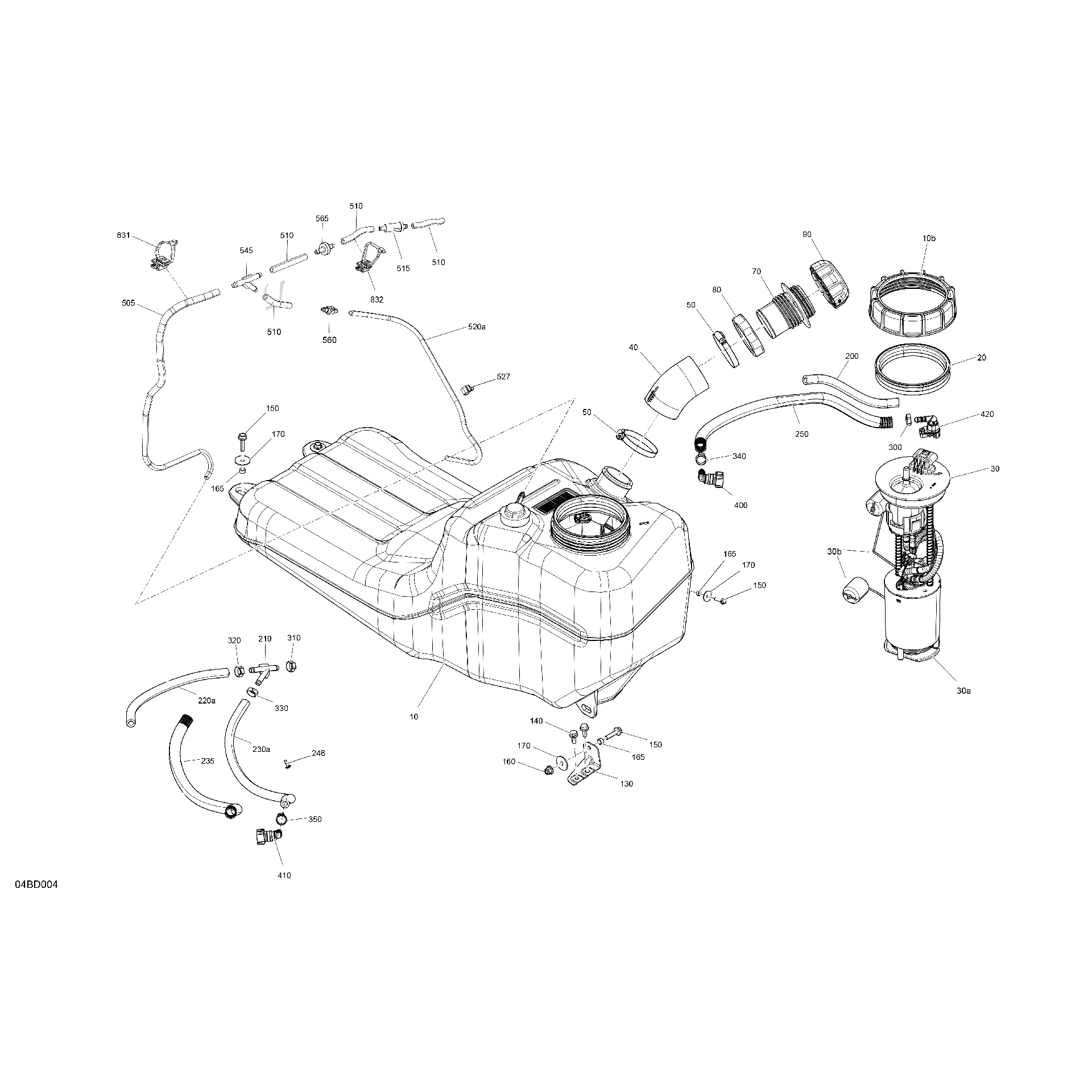 An Image of a Genuine Can-Am Parts Schematic Diagram showing the schematic - ENGINE - FUEL