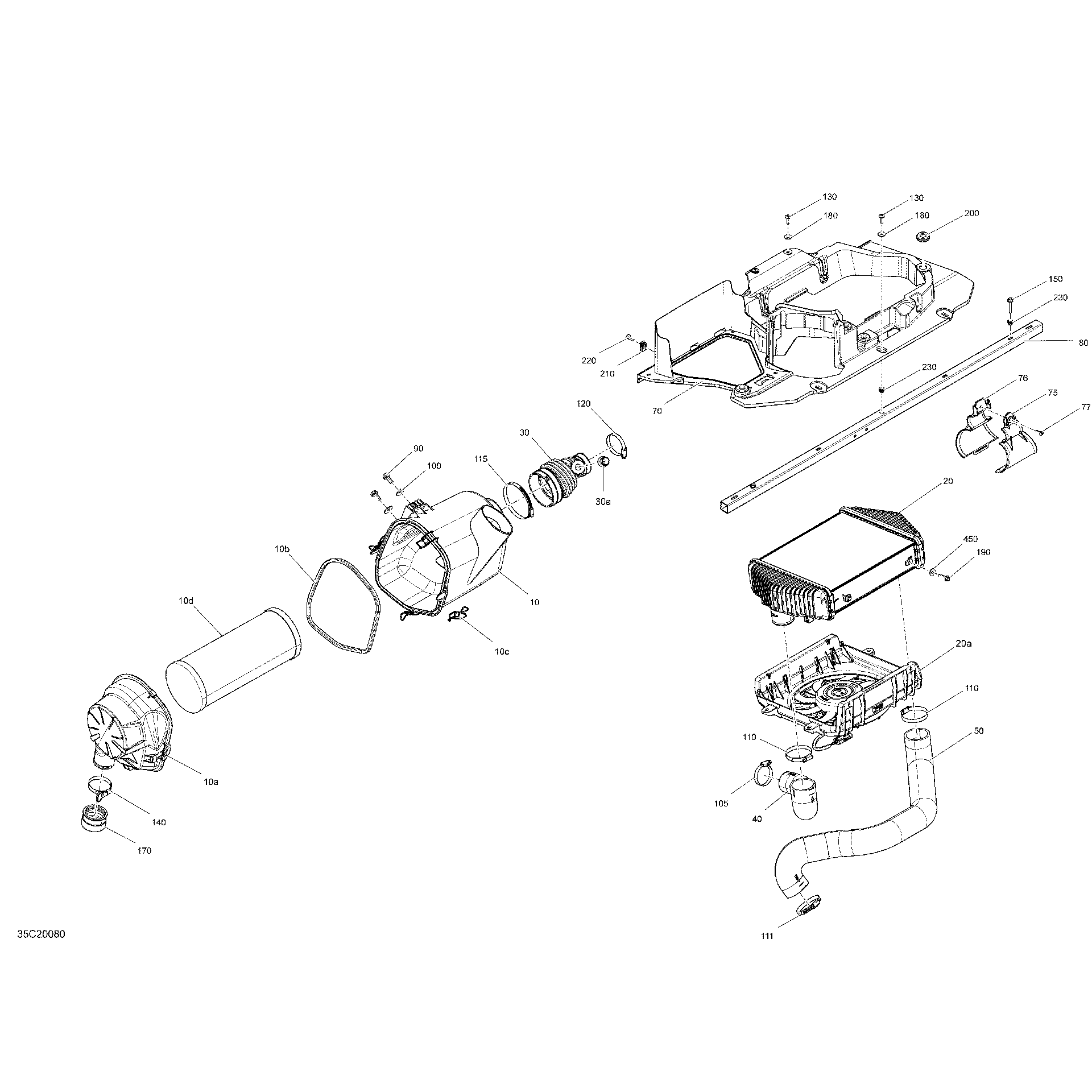 An Image of a Genuine Can-Am Parts Schematic Diagram showing the schematic - AIR INTAKE