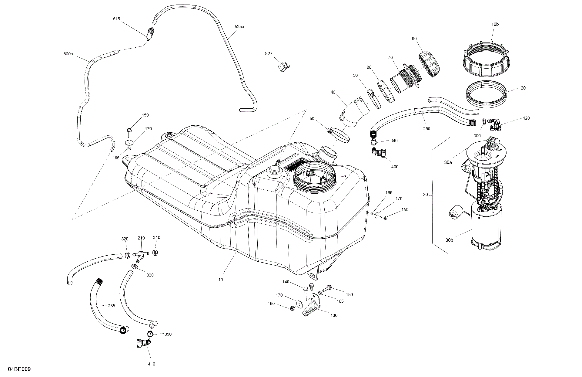 An Image of a Genuine Can-Am Parts Schematic Diagram showing the schematic - ENGINE - FUEL