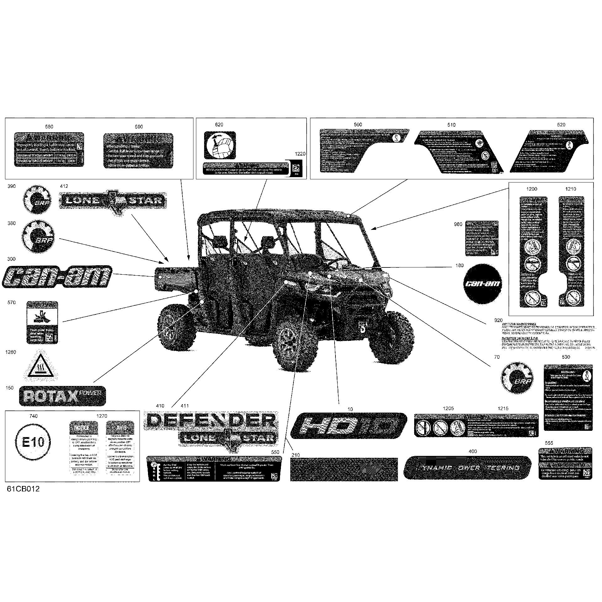An Image of a Genuine Can-Am Parts Schematic Diagram showing the schematic - BODY - DECALS
