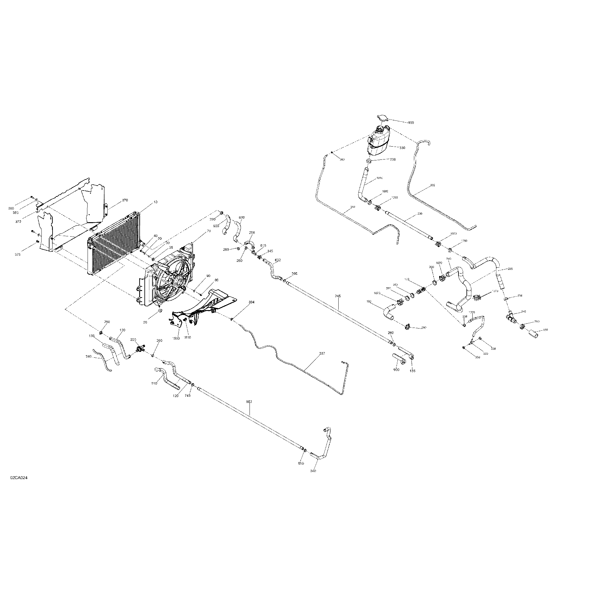 An Image of a Genuine Can-Am Parts Schematic Diagram showing the schematic - ENGINE - COOLING
