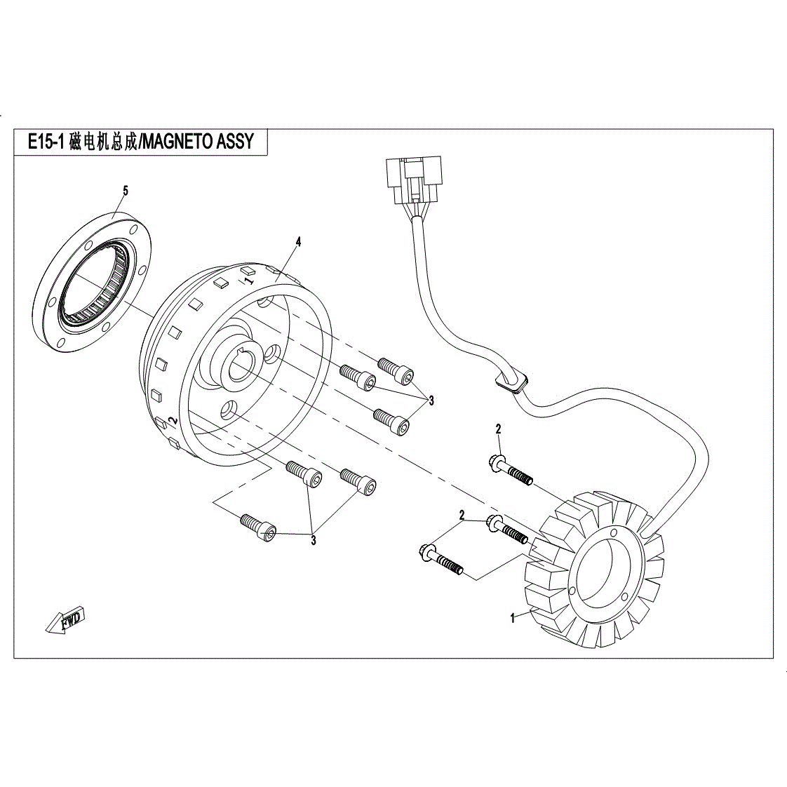 An Image of a Genuine CFMOTO Parts Schematic Diagram showing the schematic - MAGNETO ASSY (EPS) - 2017 CFMOTO UFORCE 800 EPS