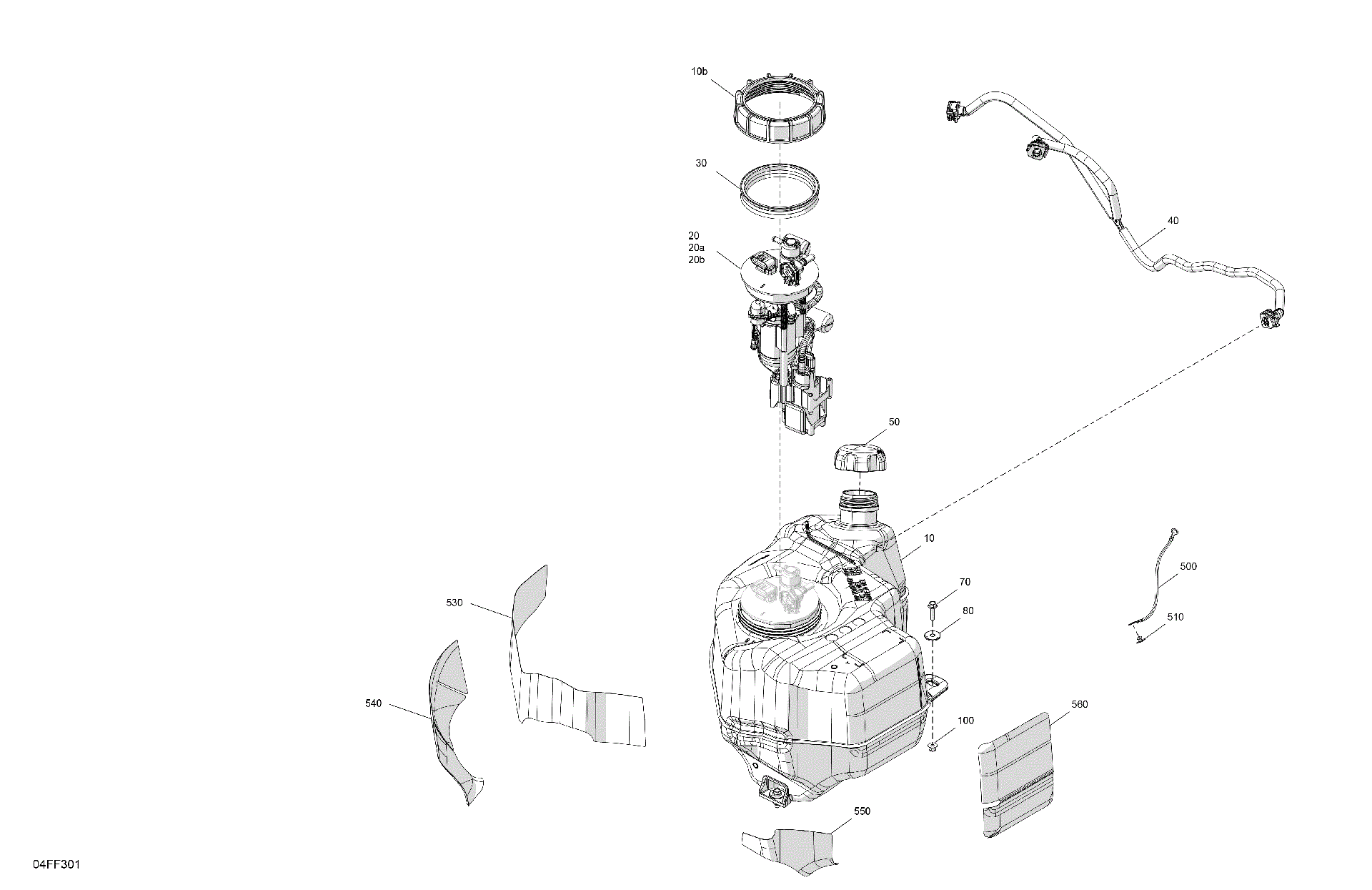 An Image of a Genuine Can-Am Parts Schematic Diagram showing the schematic - ENGINE - FUEL