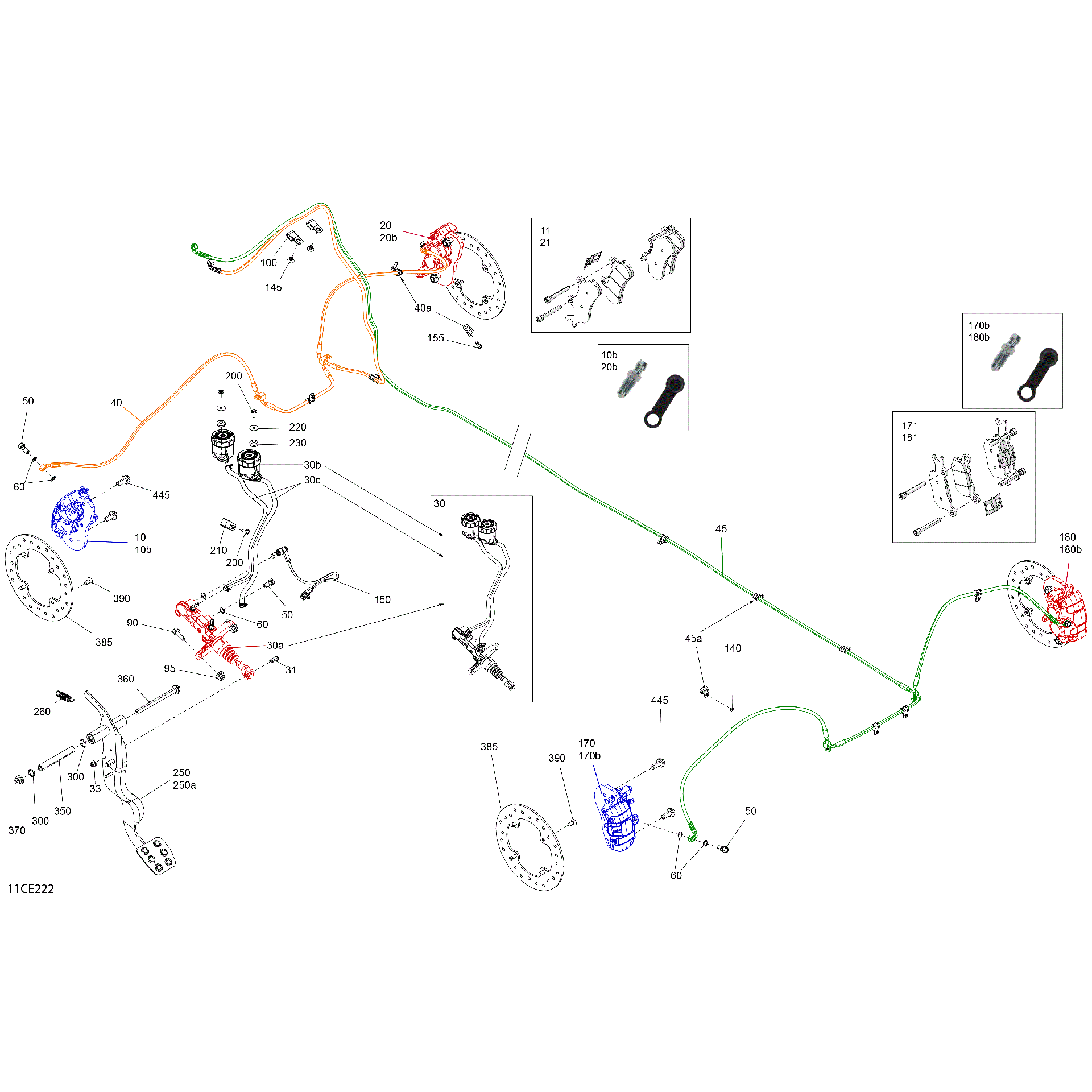 An Image of a Genuine Can-Am Parts Schematic Diagram showing the schematic - MECHANIC - BRAKE SYSTEM