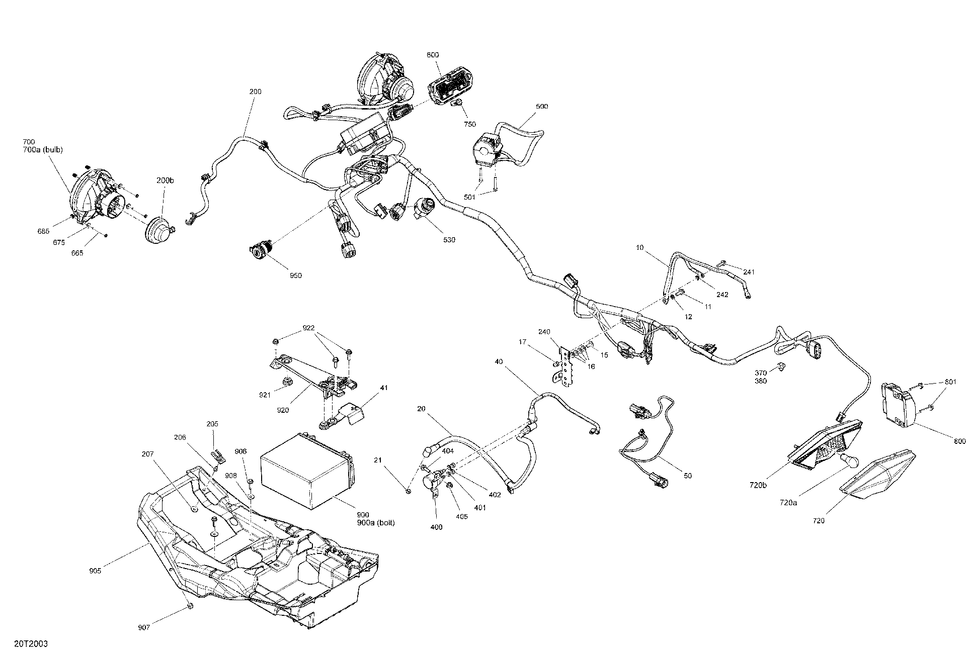 An Image of a Genuine Can-Am Parts Schematic Diagram showing the schematic - ELECTRICAL SYSTEM