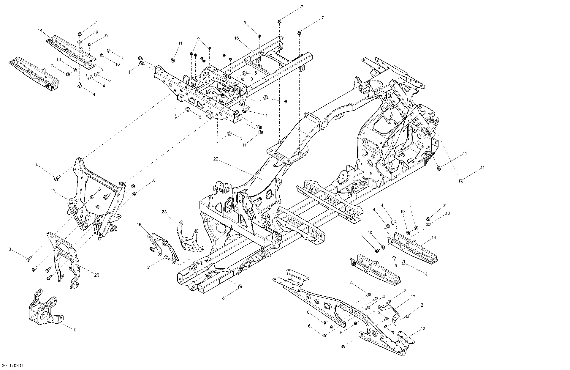 An Image of a Genuine Can-Am Parts Schematic Diagram showing the schematic - FRAME_2