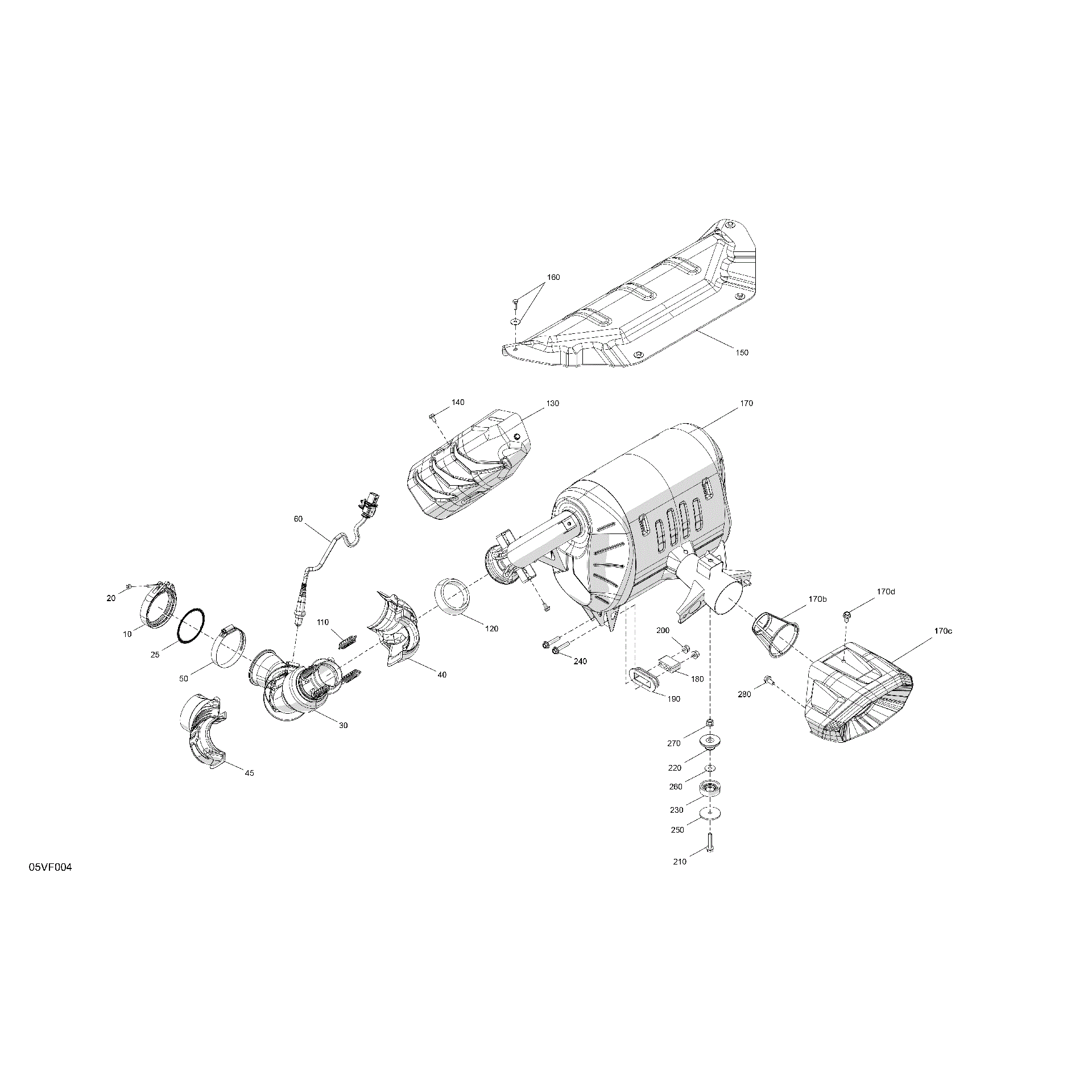 An Image of a Genuine Can-Am Parts Schematic Diagram showing the schematic - ENGINE - EXHAUST