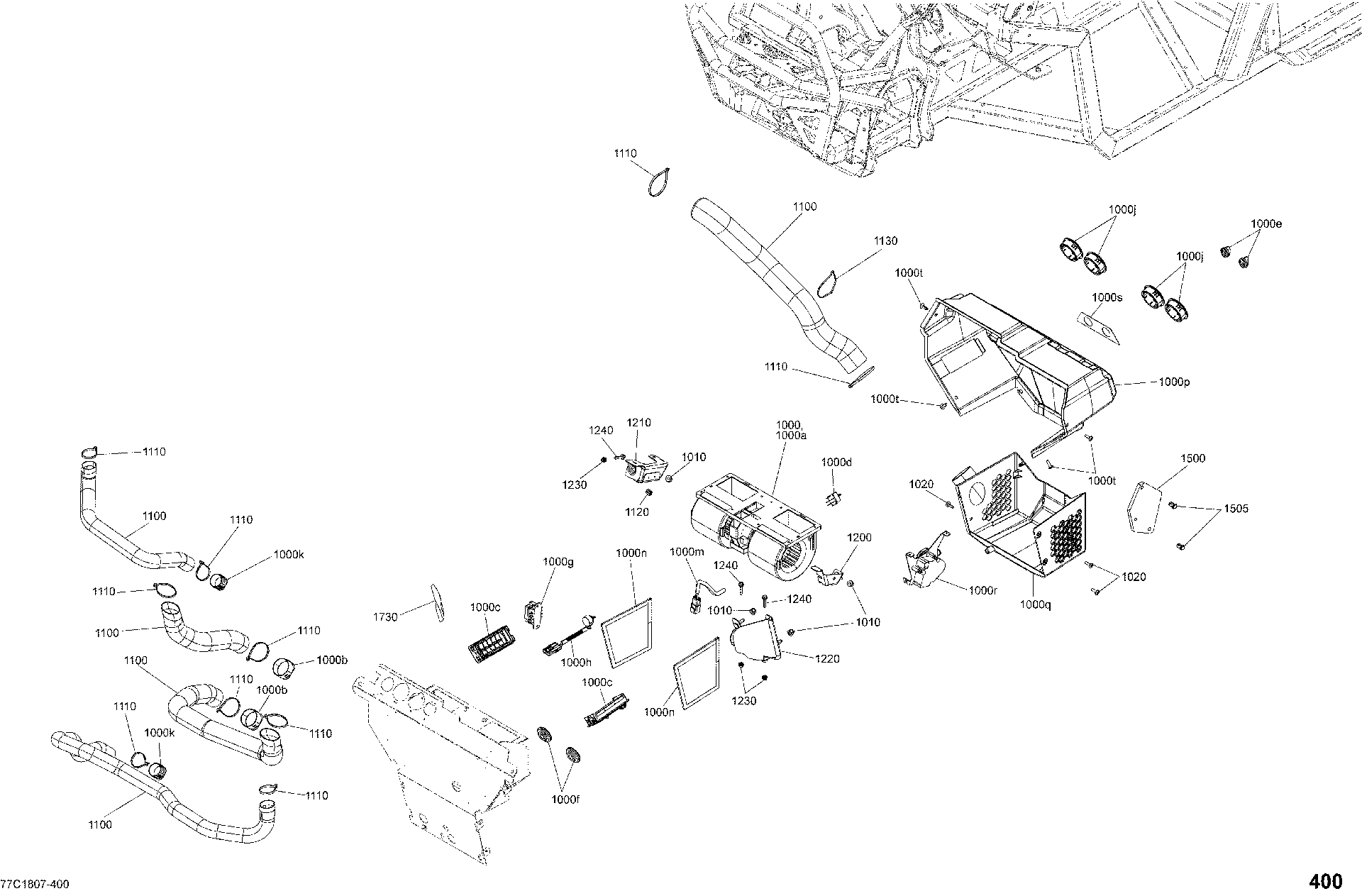 An Image of a Genuine Can-Am Parts Schematic Diagram showing the schematic - CAB INTERIOR - DASHBOARD