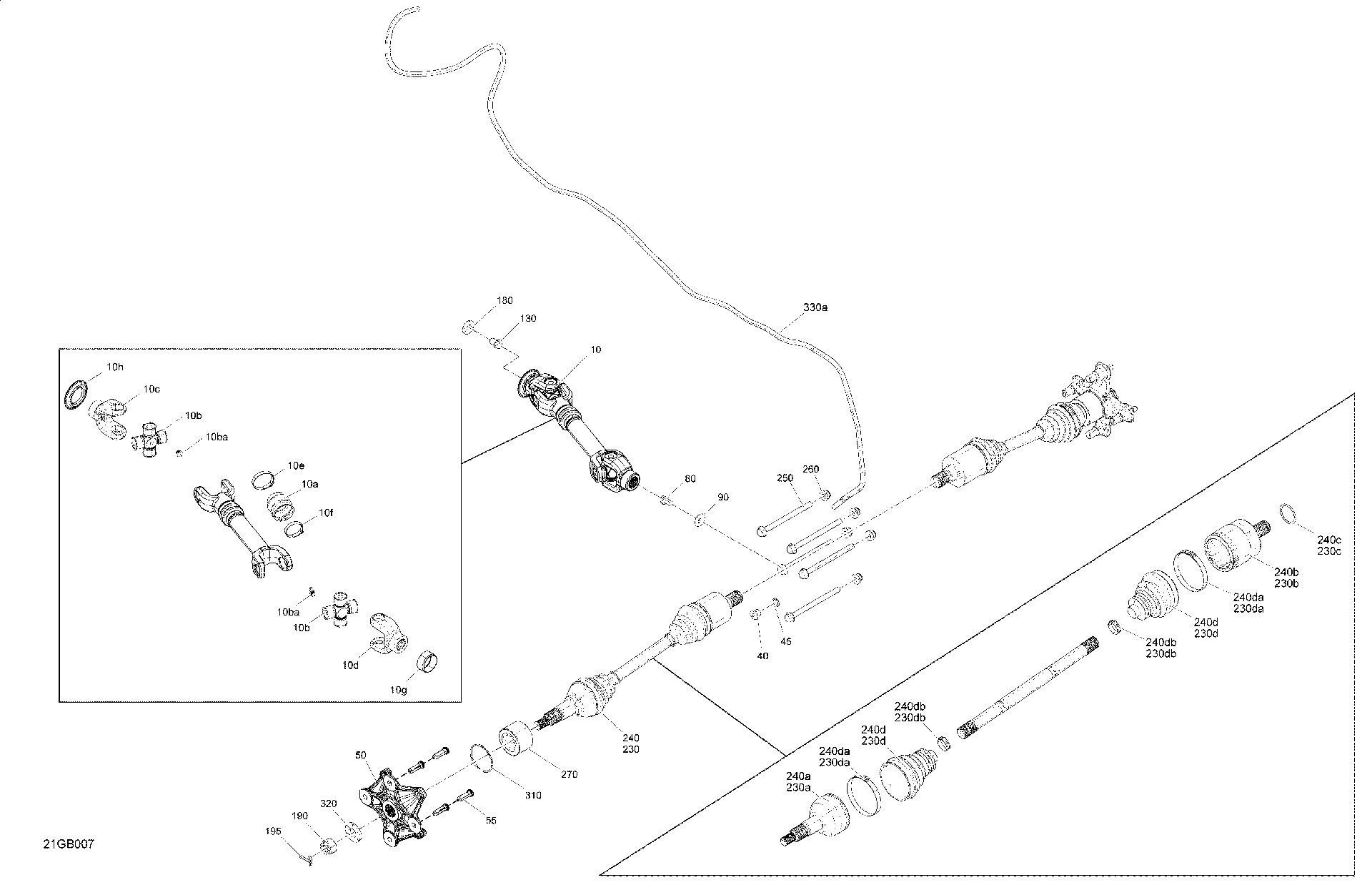 An Image of a Genuine Can-Am Parts Schematic Diagram showing the schematic - DRIVE - REAR - COMMON PARTS