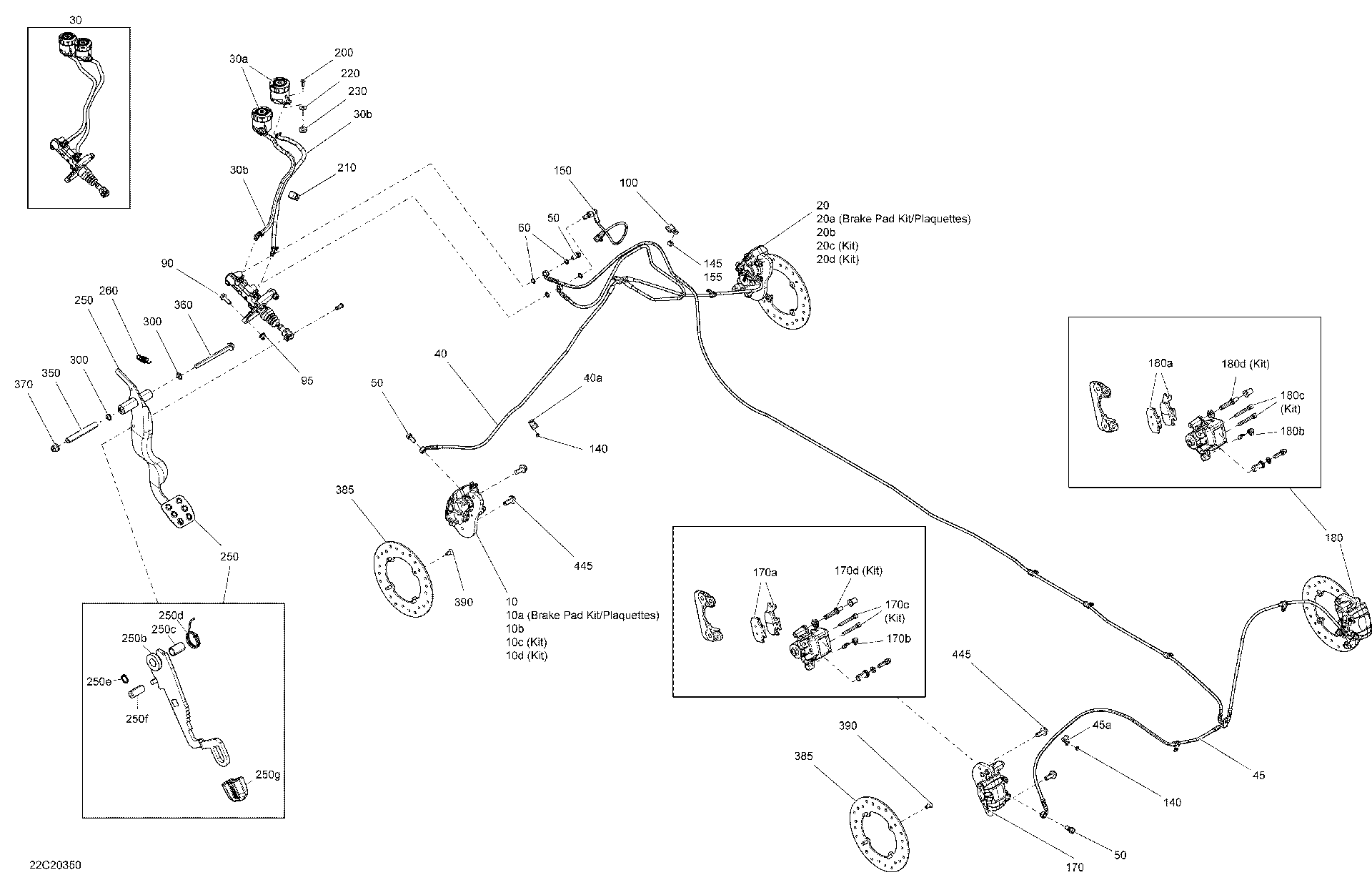 An Image of a Genuine Can-Am Parts Schematic Diagram showing the schematic - BRAKES - X MR