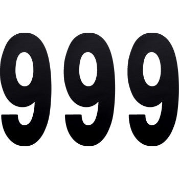 The FX Number 9 Black 8" by Factory Effex features large black basic number 9s on a white background, making it perfect for easy number changes.