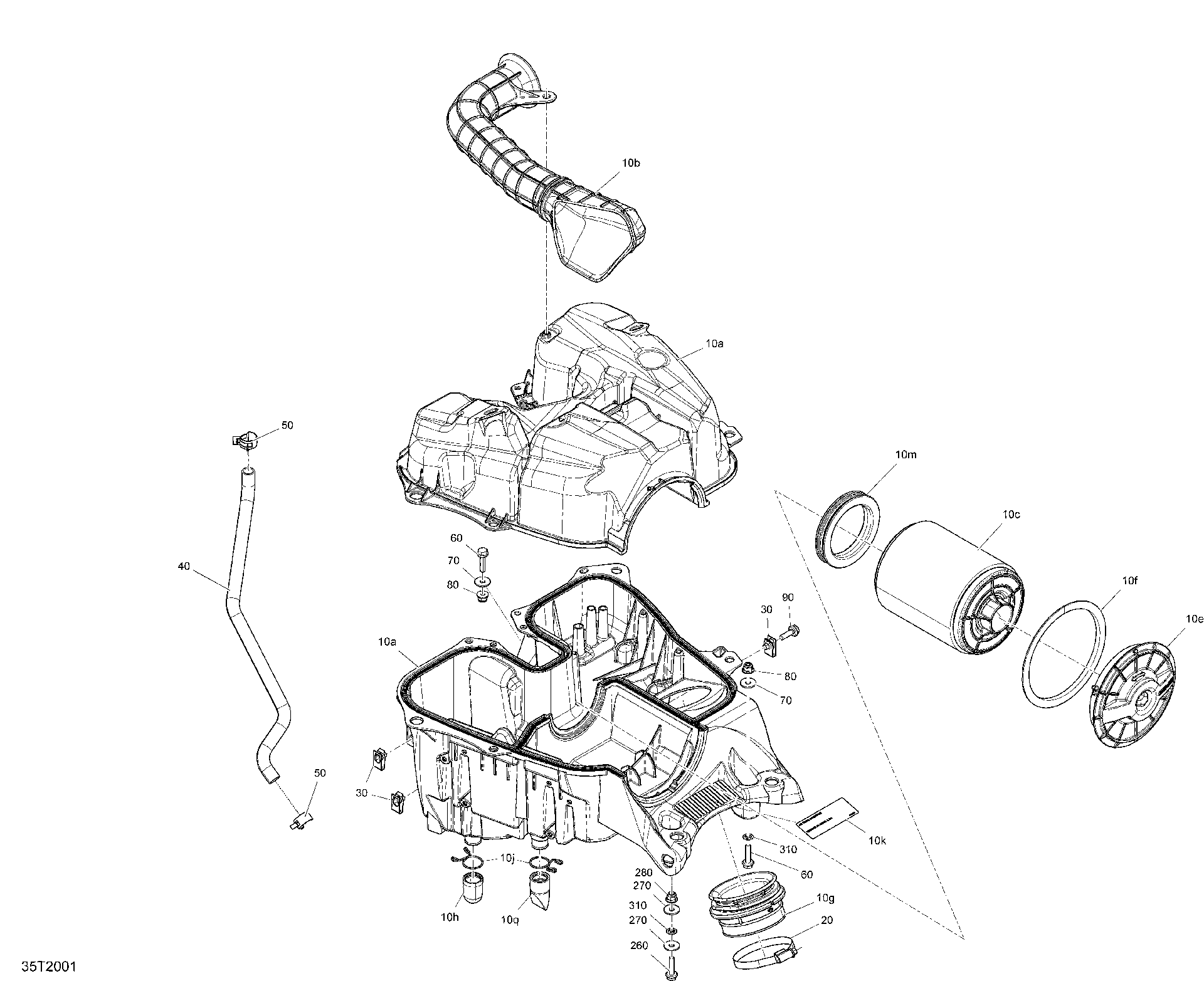 An Image of a Genuine Can-Am Parts Schematic Diagram showing the schematic - AIR INTAKE