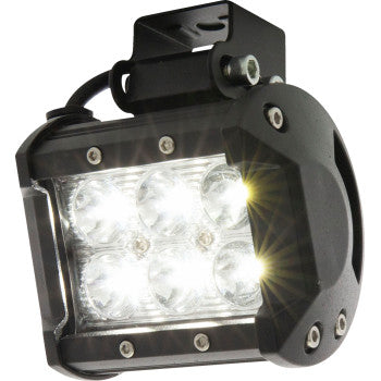 The LED Spot Light with Bracket Mount by Optronics Inc. features six bright LEDs, a black heavy-duty aluminum housing, visible front screws, an adjustable bracket, and an IP65 rating for reliable performance in tough conditions.