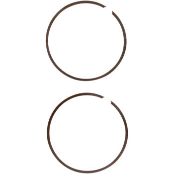 Two Wiseco Ring Set metal rings, nearly complete circles with a small gap, are shown one above the other on a white background.